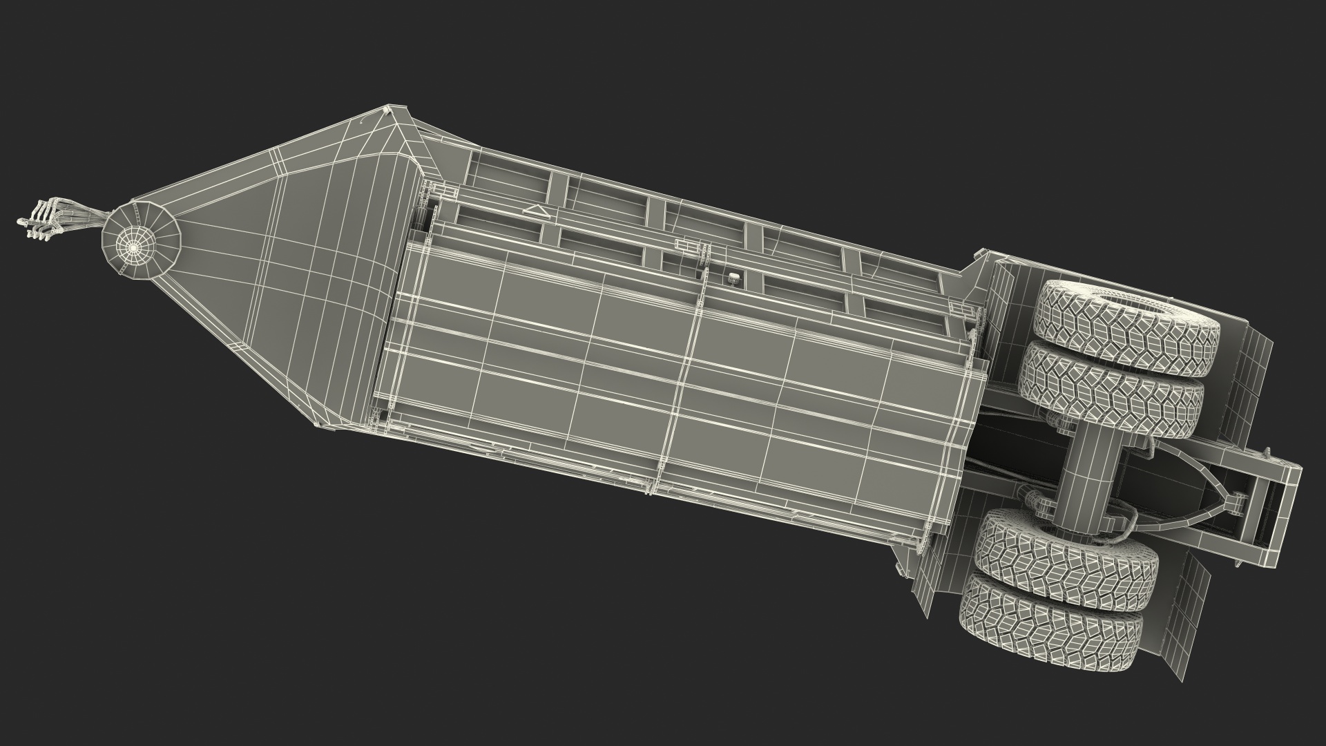 3D model Bottom Dump Trailer New Rigged