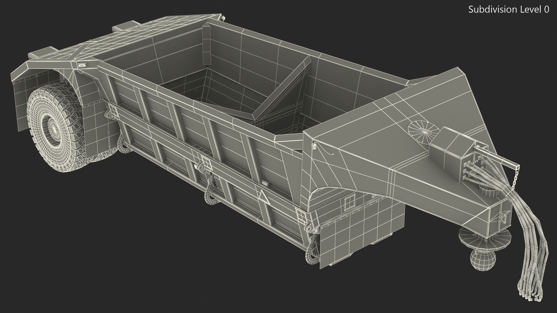 3D model Bottom Dump Trailer New Rigged