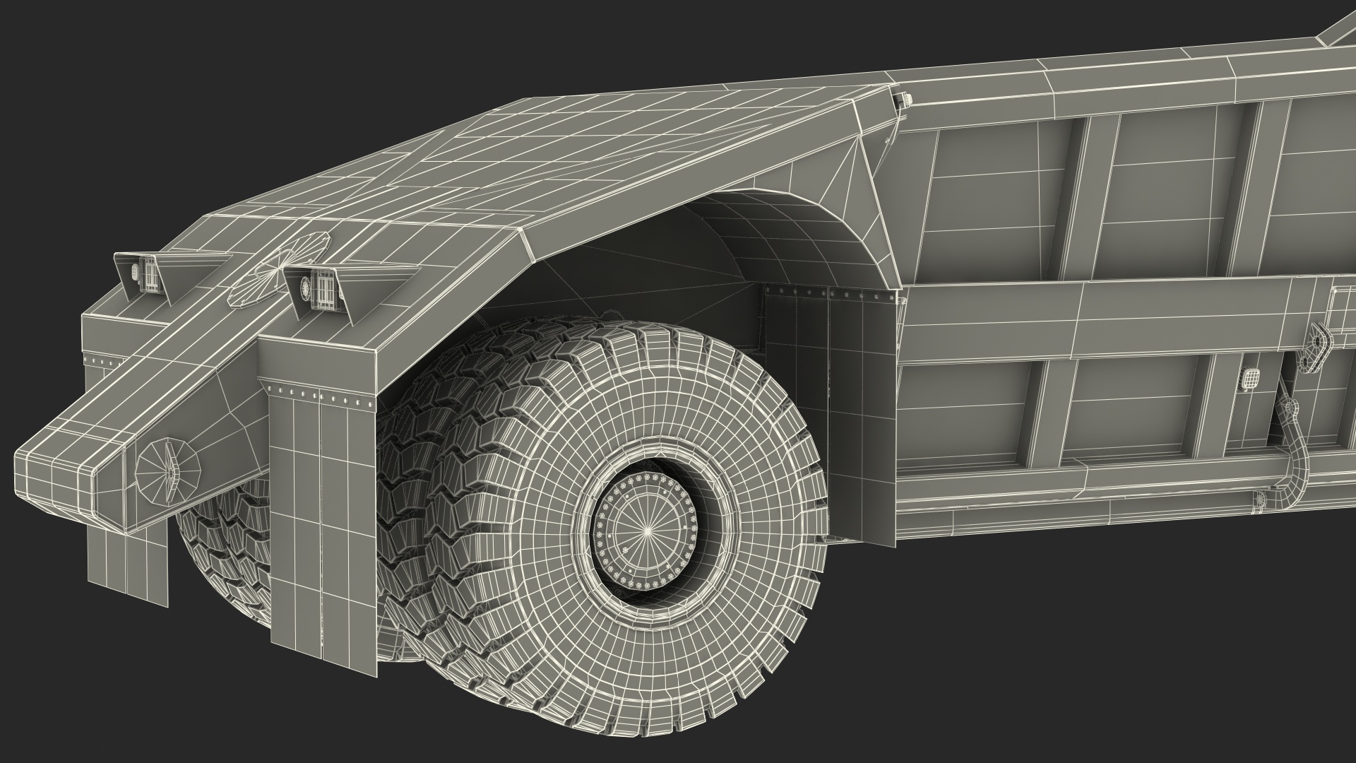 3D model Bottom Dump Trailer New Rigged