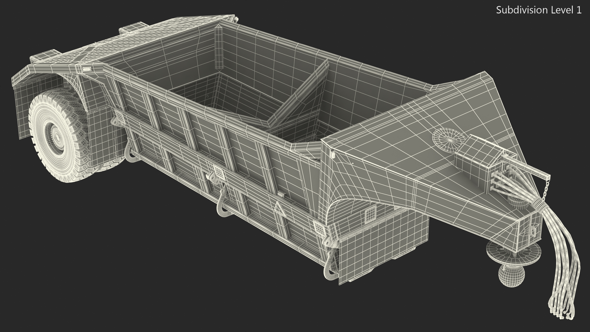 3D model Bottom Dump Trailer New Rigged