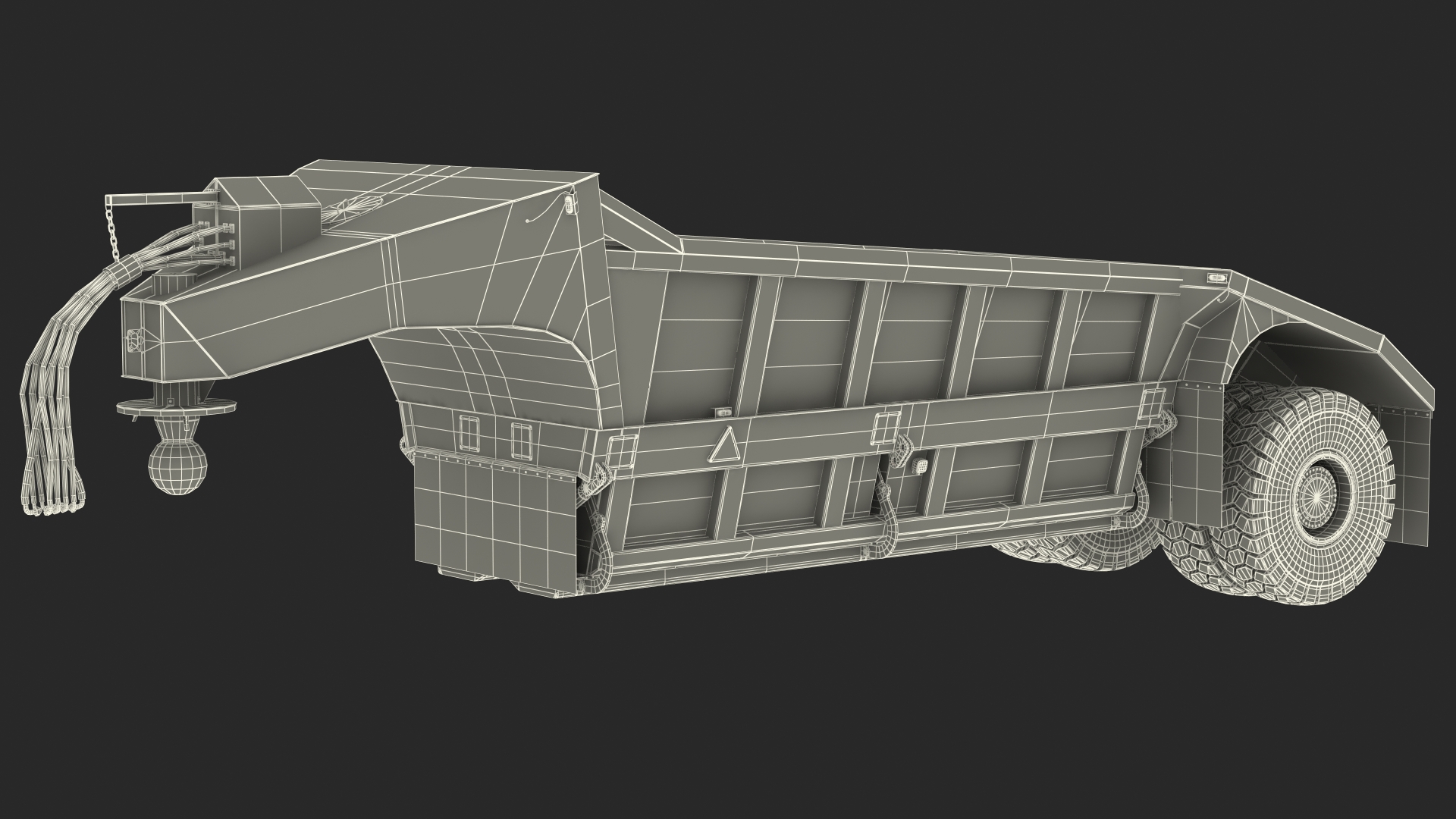 3D model Bottom Dump Trailer New Rigged