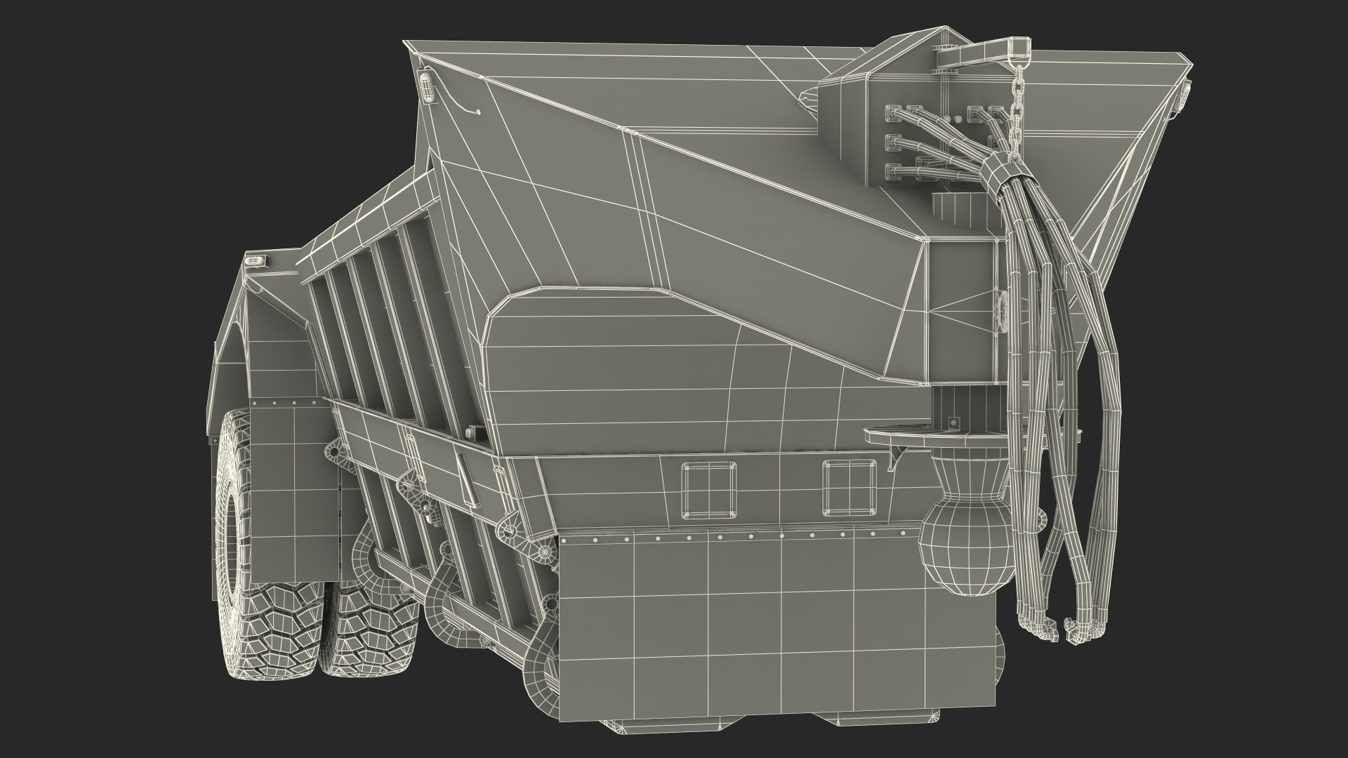 3D model Bottom Dump Trailer New Rigged