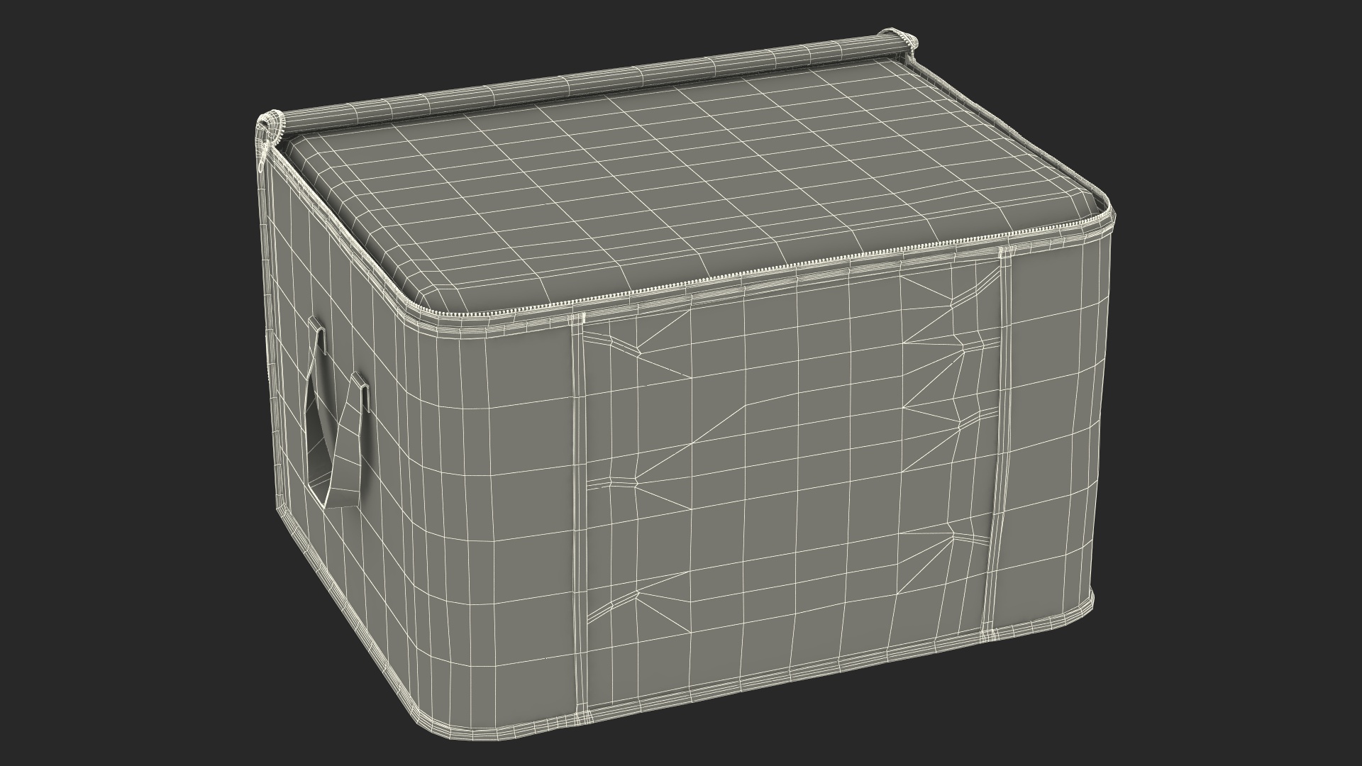 Fabric Storage Container Grey Open 3D model