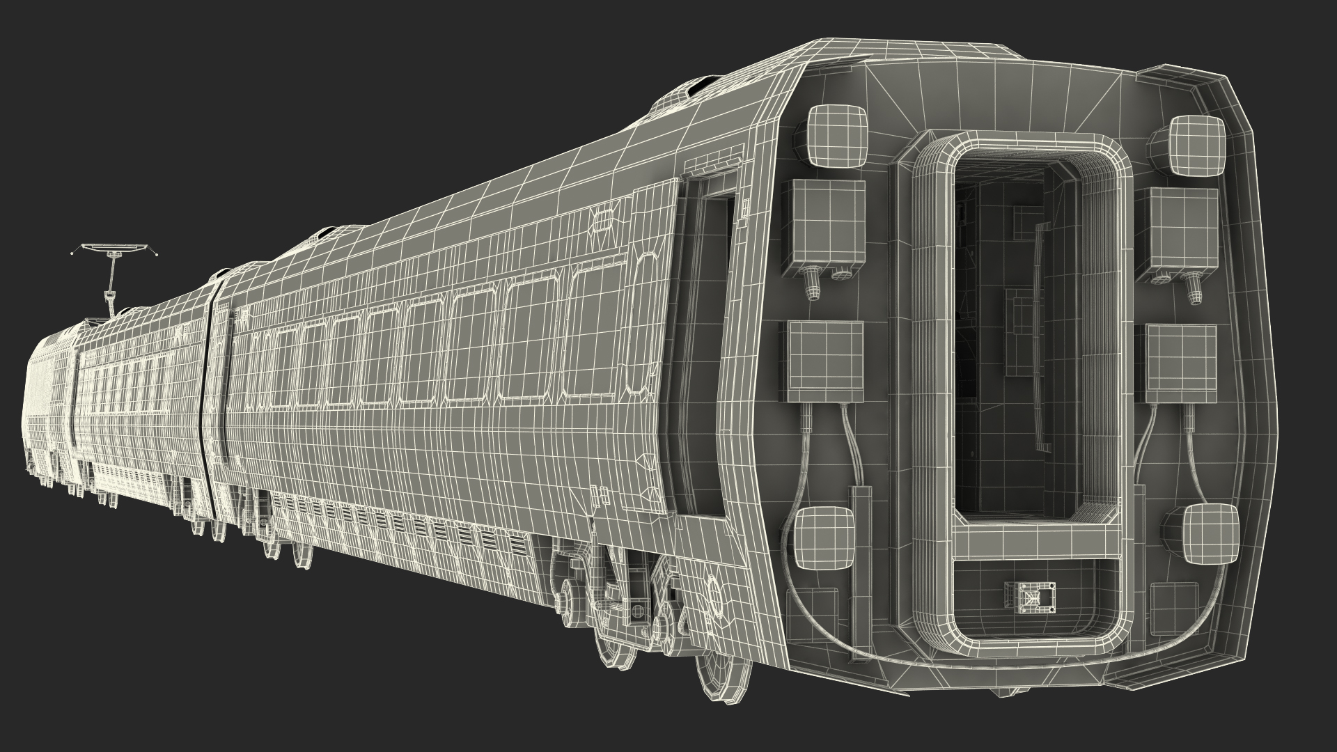 3D Express Train Generic Rigged model