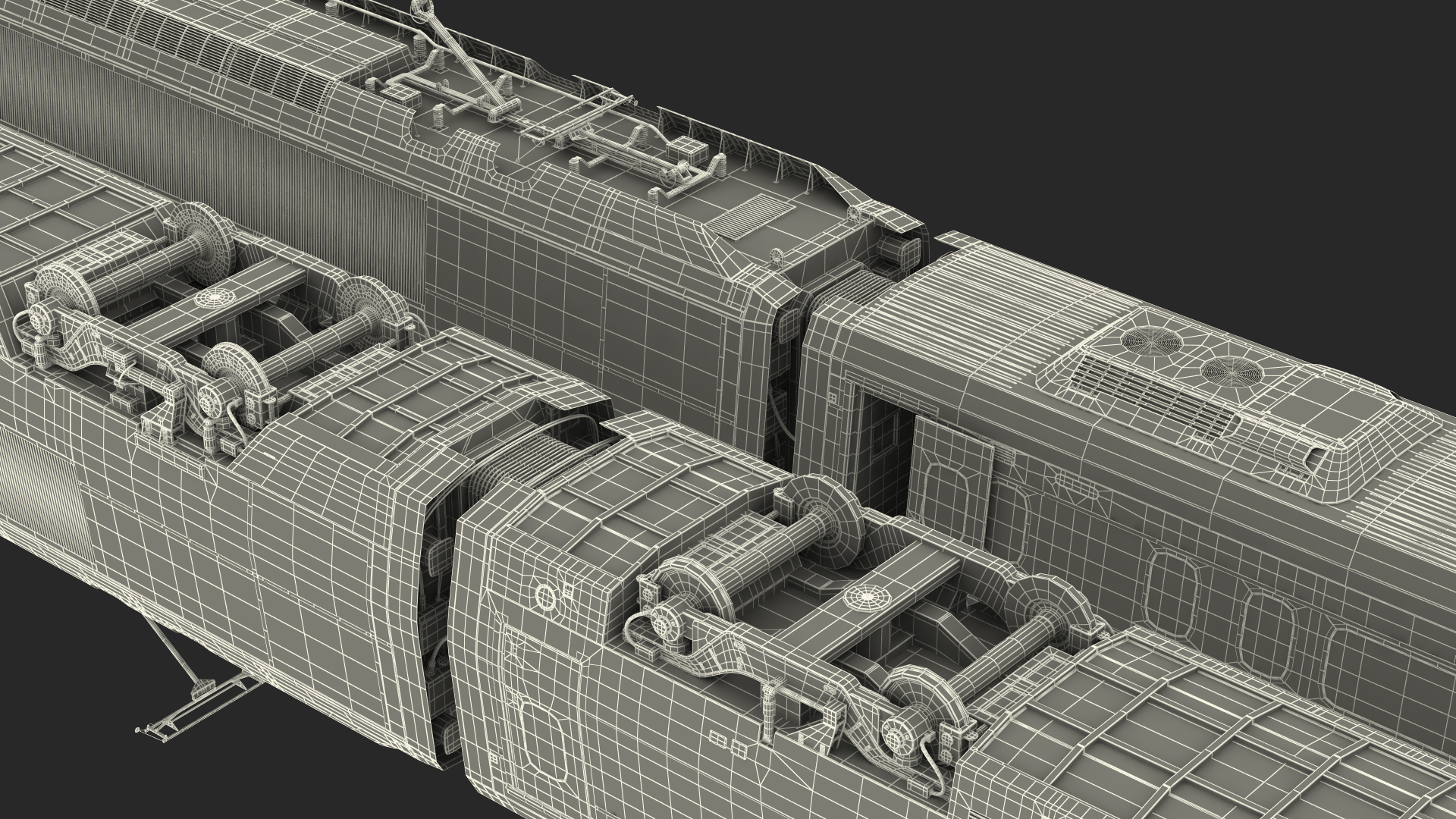 3D Express Train Generic Rigged model