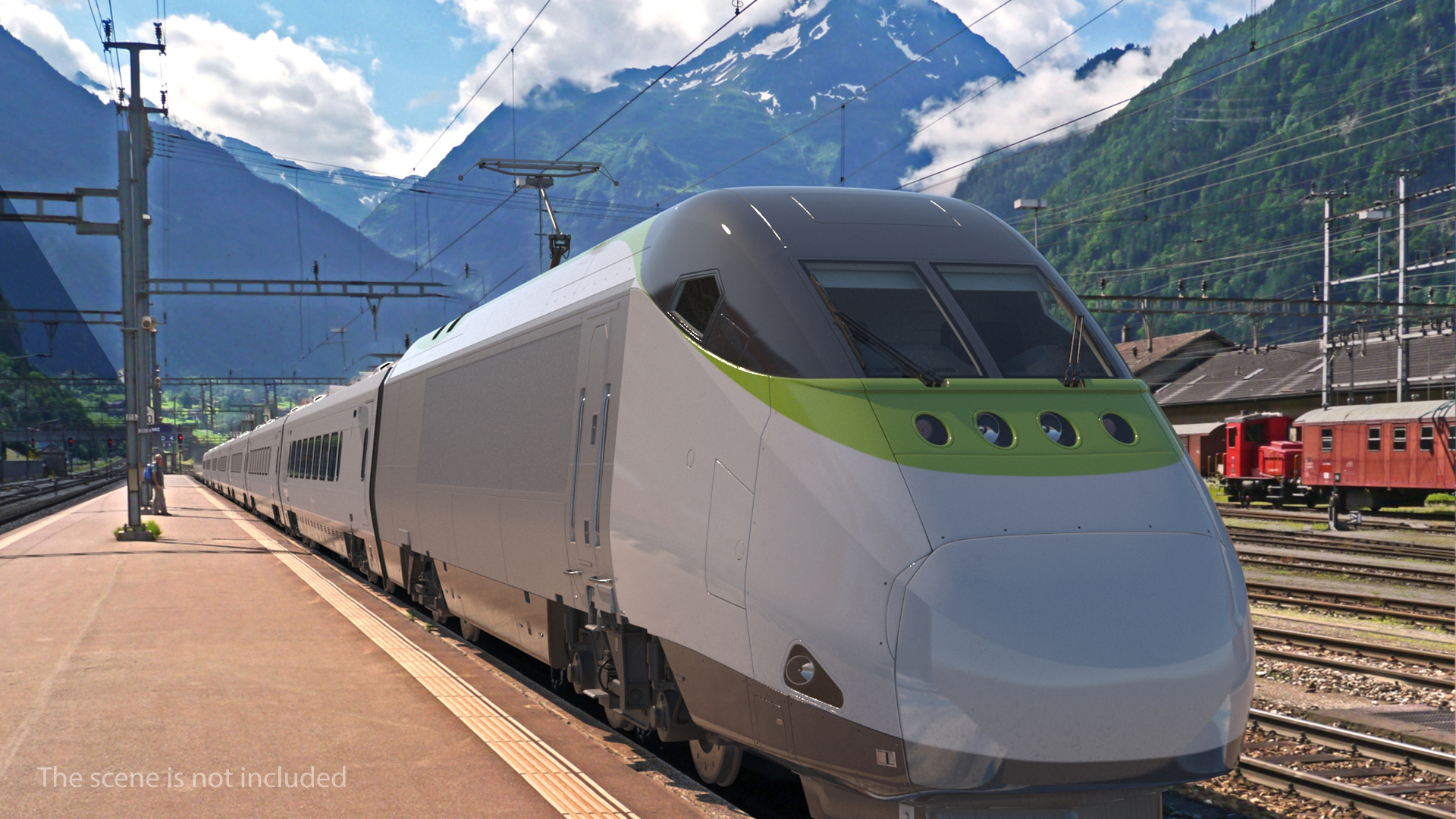 3D Express Train Generic Rigged model