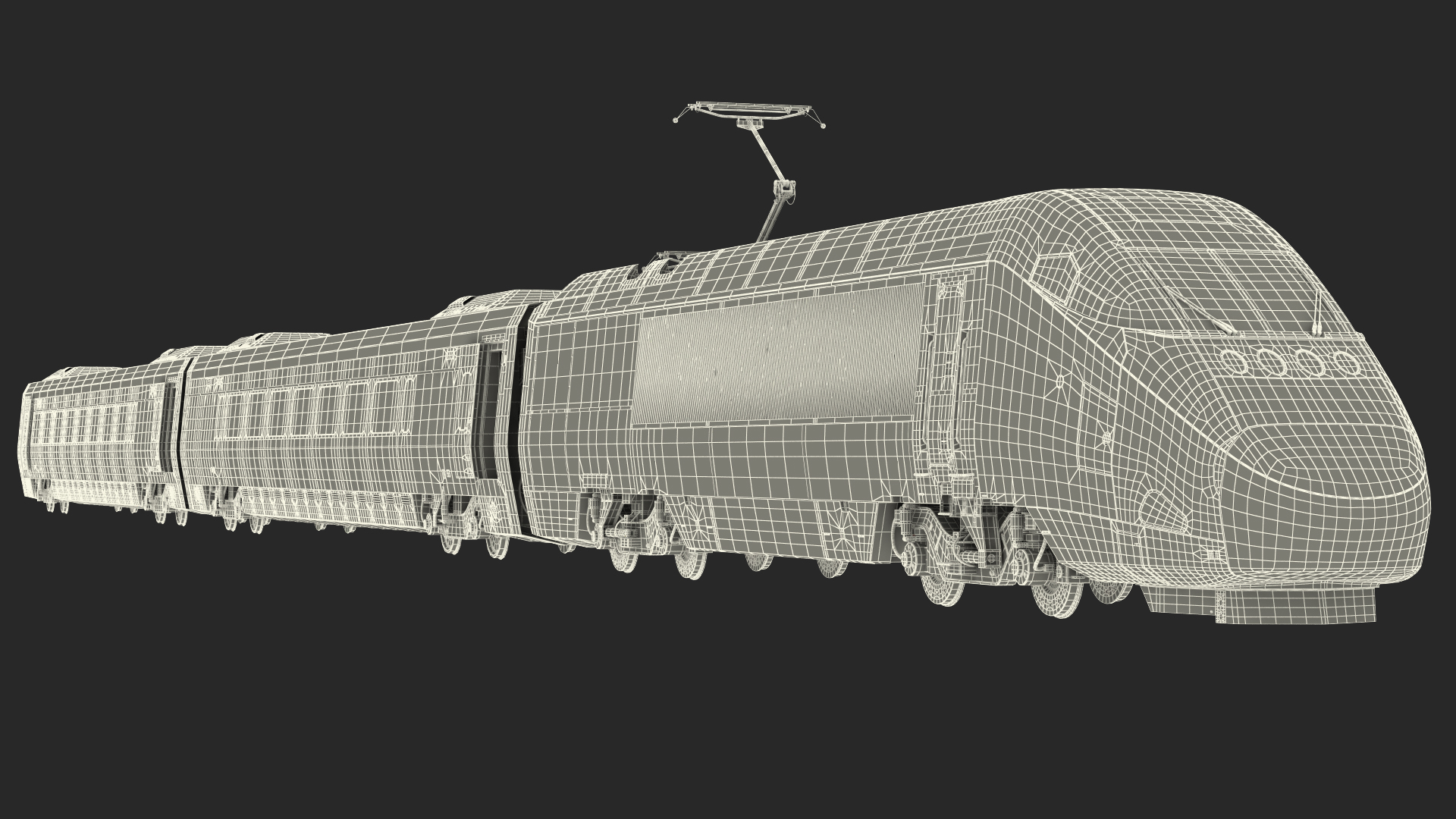 3D Express Train Generic Rigged model