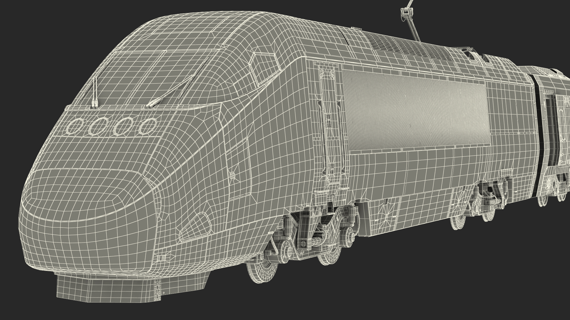 3D Express Train Generic Rigged model