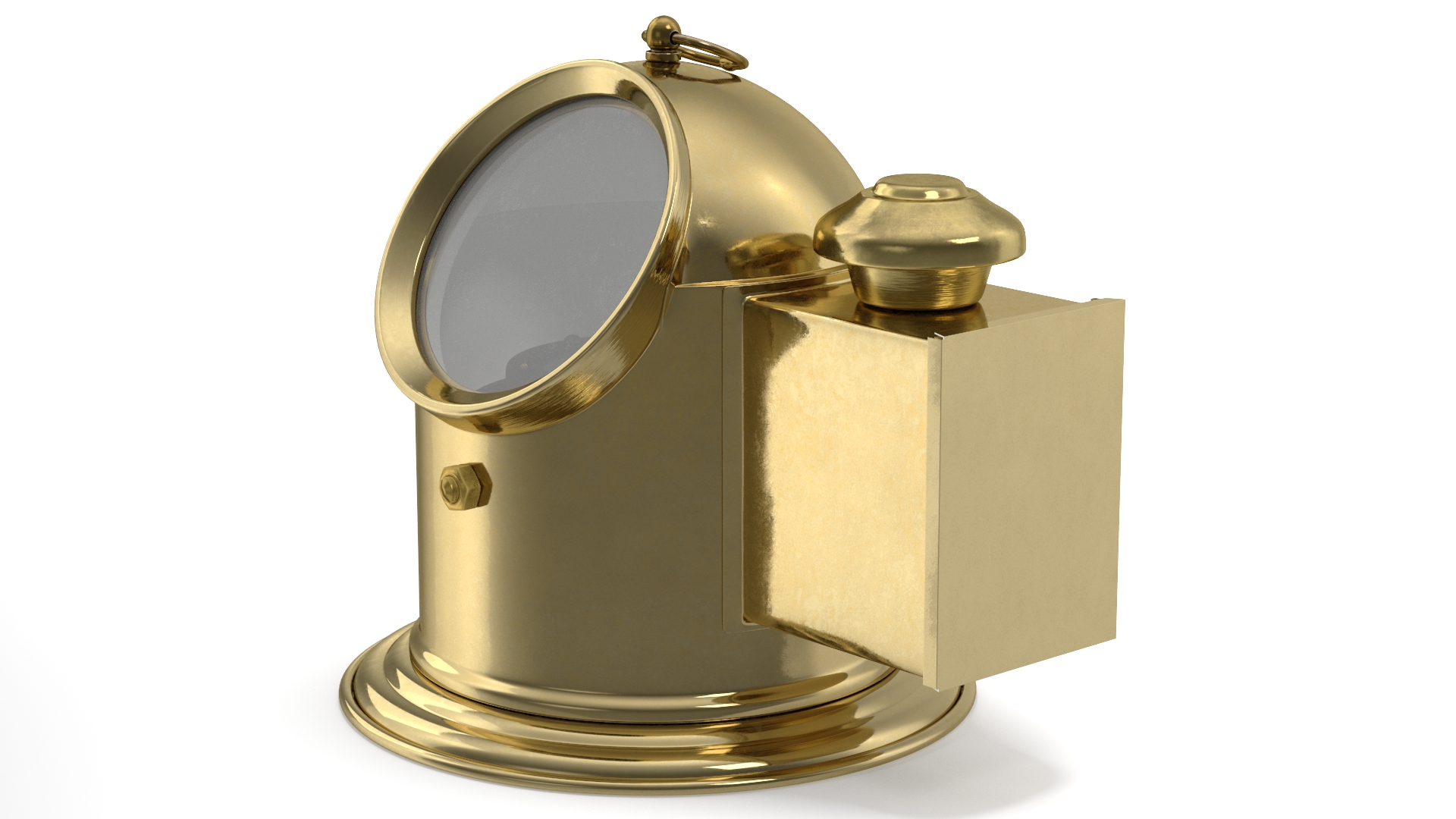 Vintage Marine Compass with Oil Lamp Brass 3D
