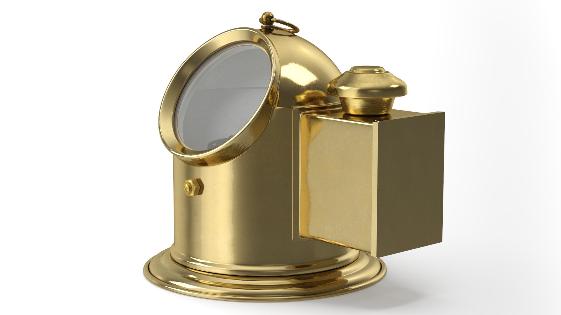 Vintage Marine Compass with Oil Lamp Brass 3D