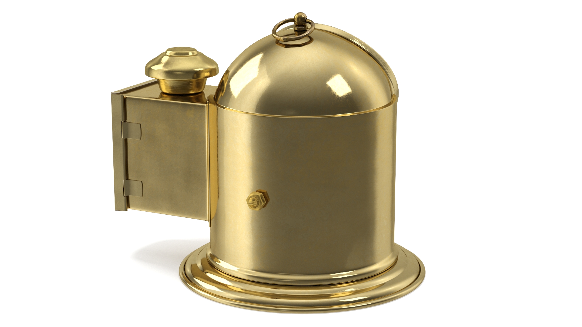 Vintage Marine Compass with Oil Lamp Brass 3D