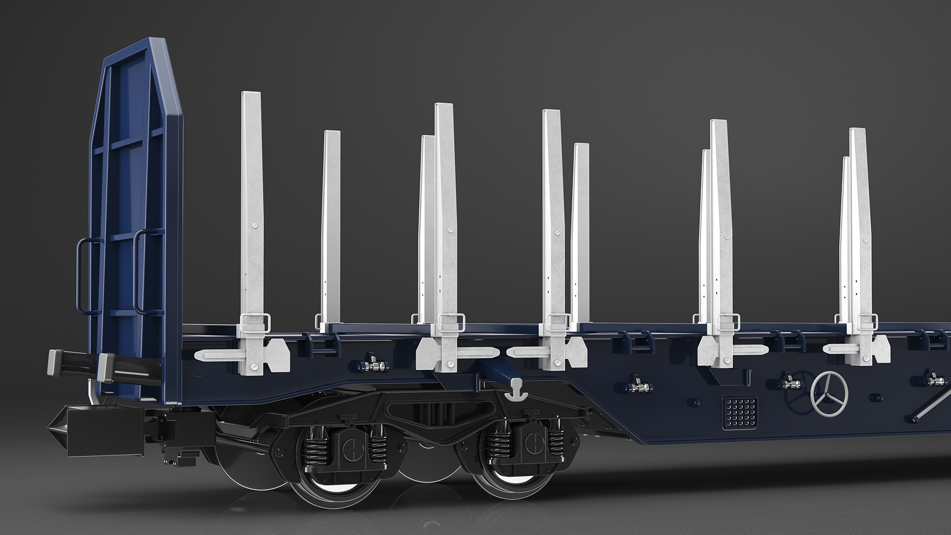 Stake Wagon Loaded with Big Logs 3D