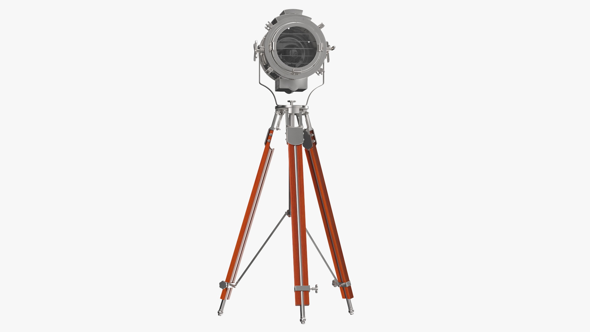 Retro Searchlight Lamp Wooden Tripod Rigged for Modo 3D