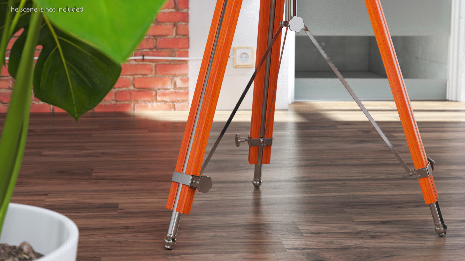 Retro Searchlight Lamp Wooden Tripod Rigged for Modo 3D