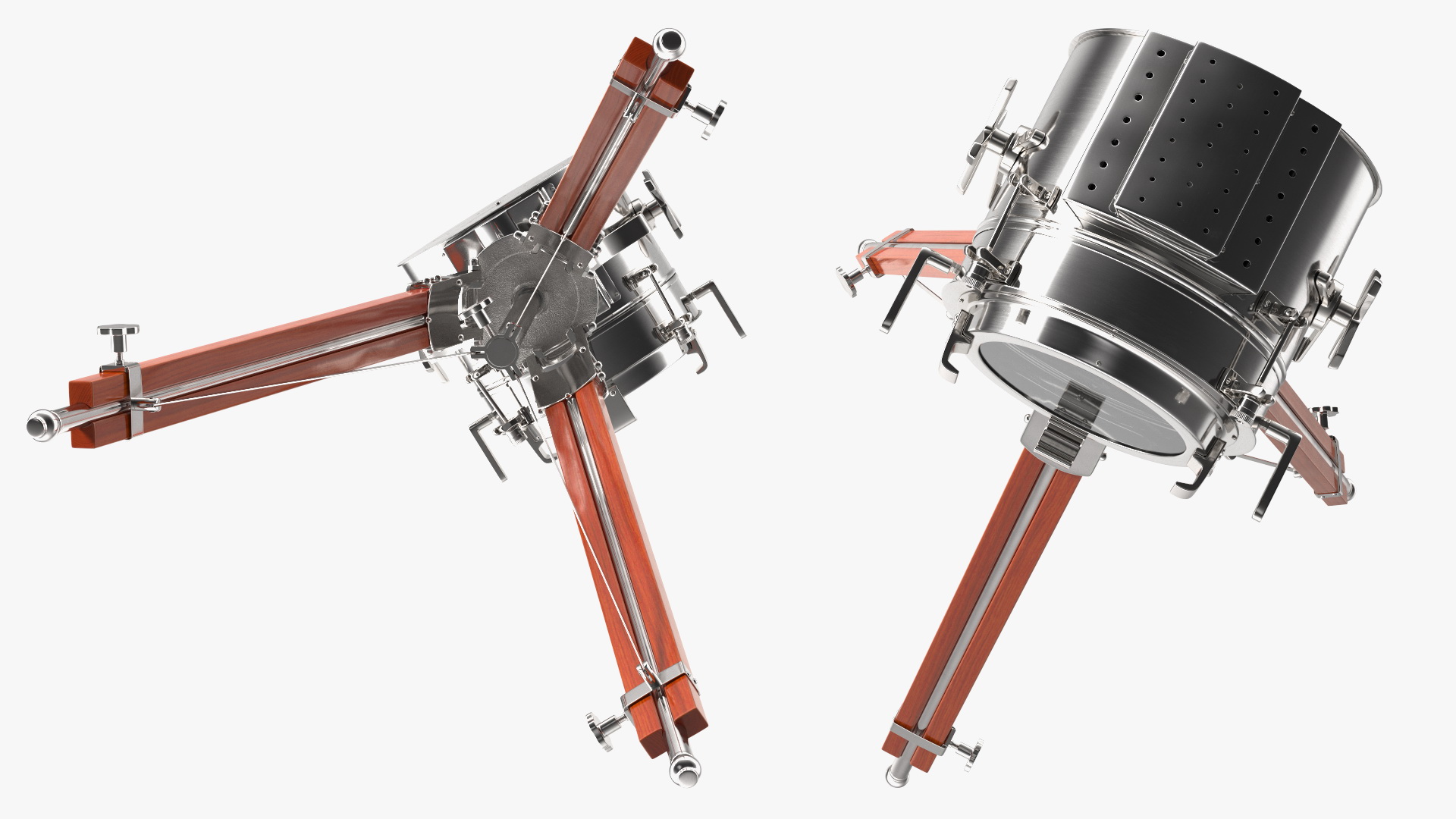 Retro Searchlight Lamp Wooden Tripod Rigged for Modo 3D