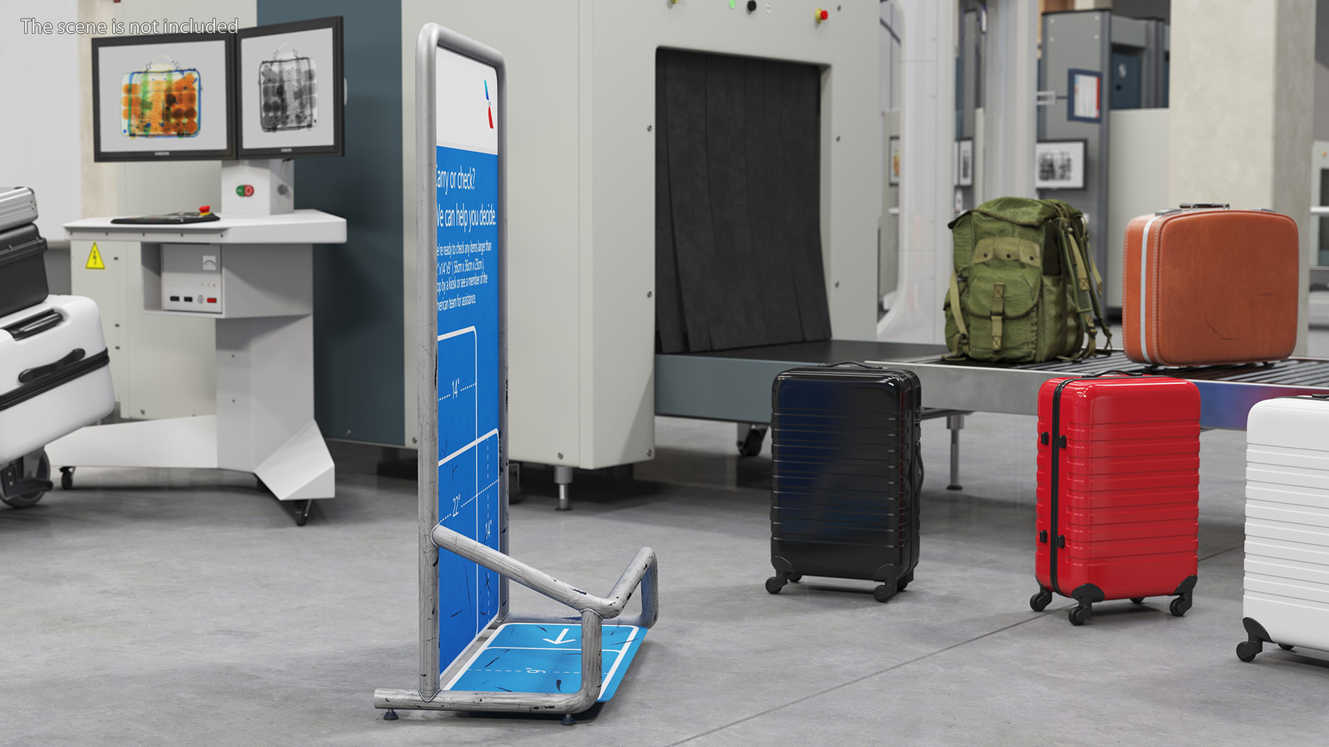 3D model Luggage Check Airport Unit Old