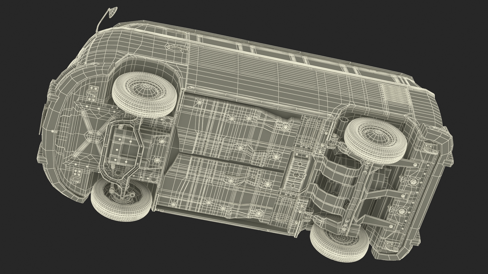 3D Hippie Volkswagen Bus Rigged model