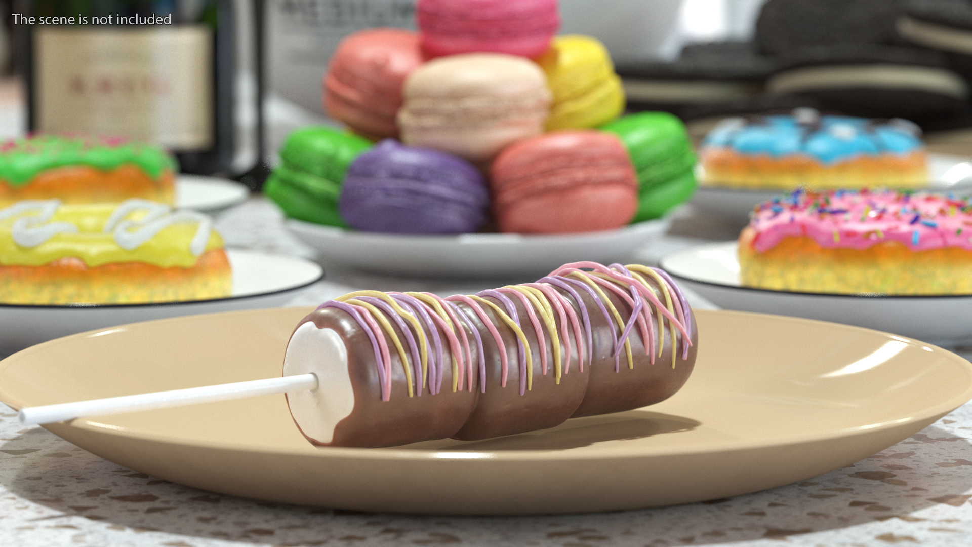 3D Marshmallow Skewer Pop Colorful