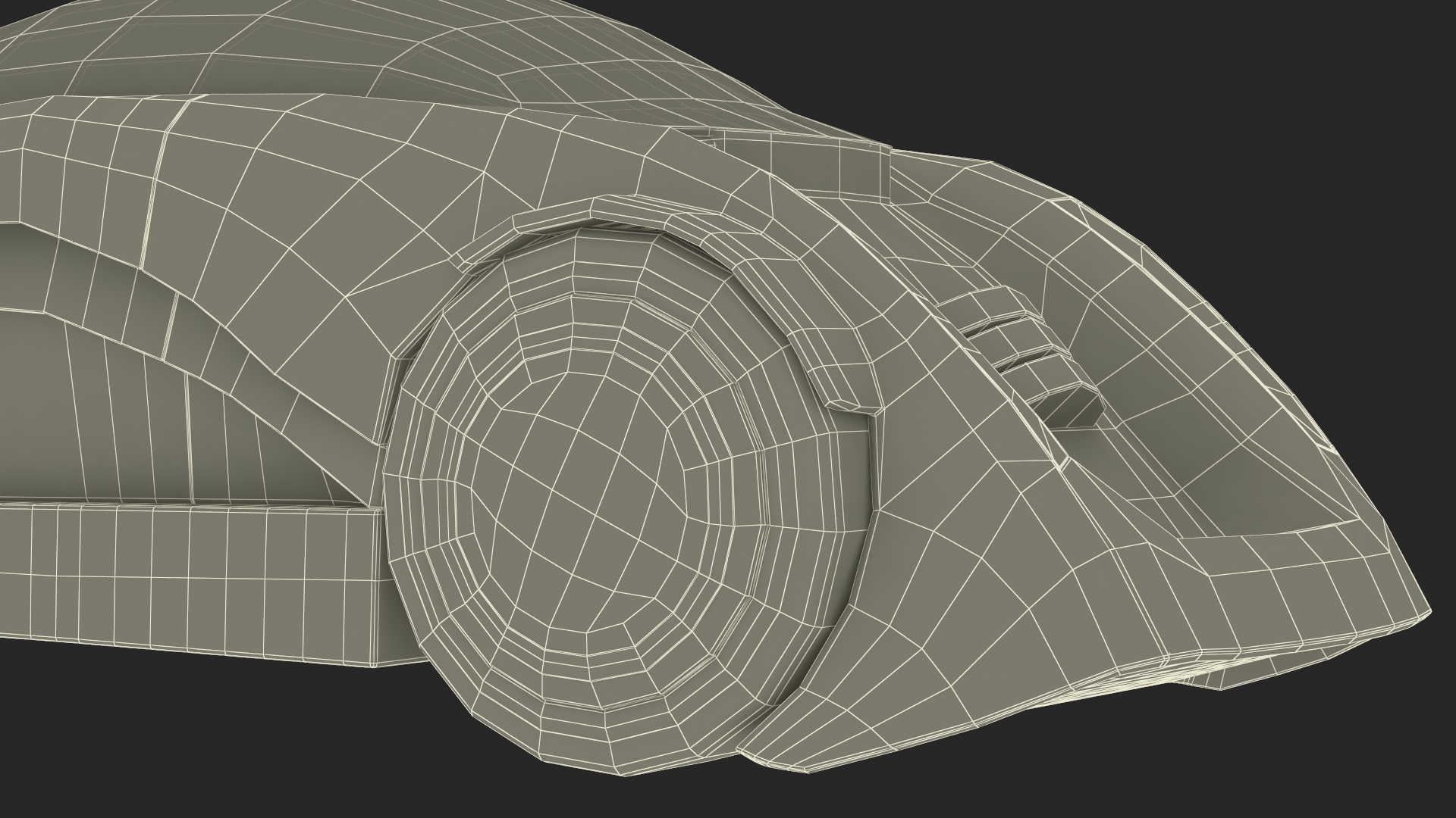 3D model Fantastic Car Trike Dark Grey Rigged for Maya