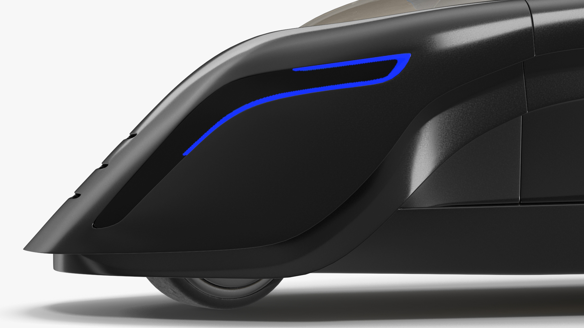 3D model Fantastic Car Trike Dark Grey Rigged for Maya