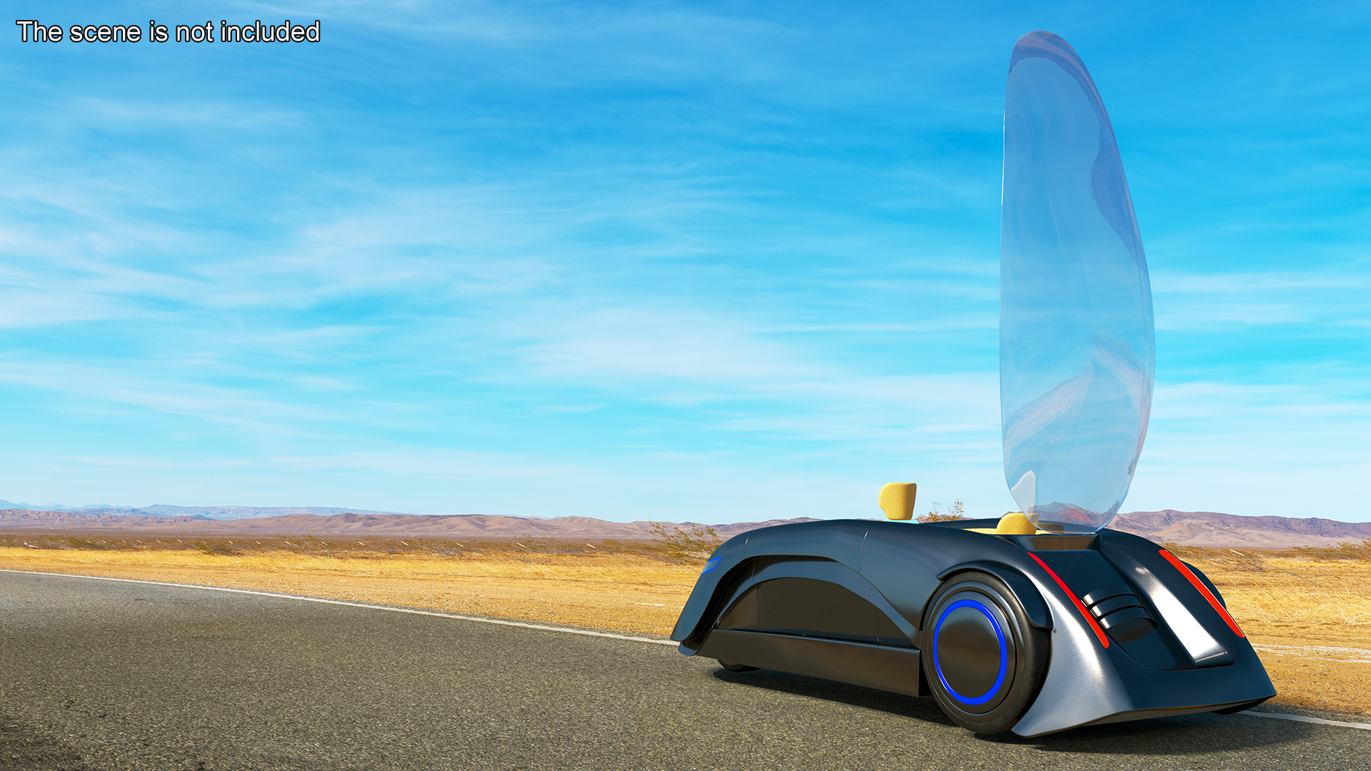 3D model Fantastic Car Trike Dark Grey Rigged for Maya