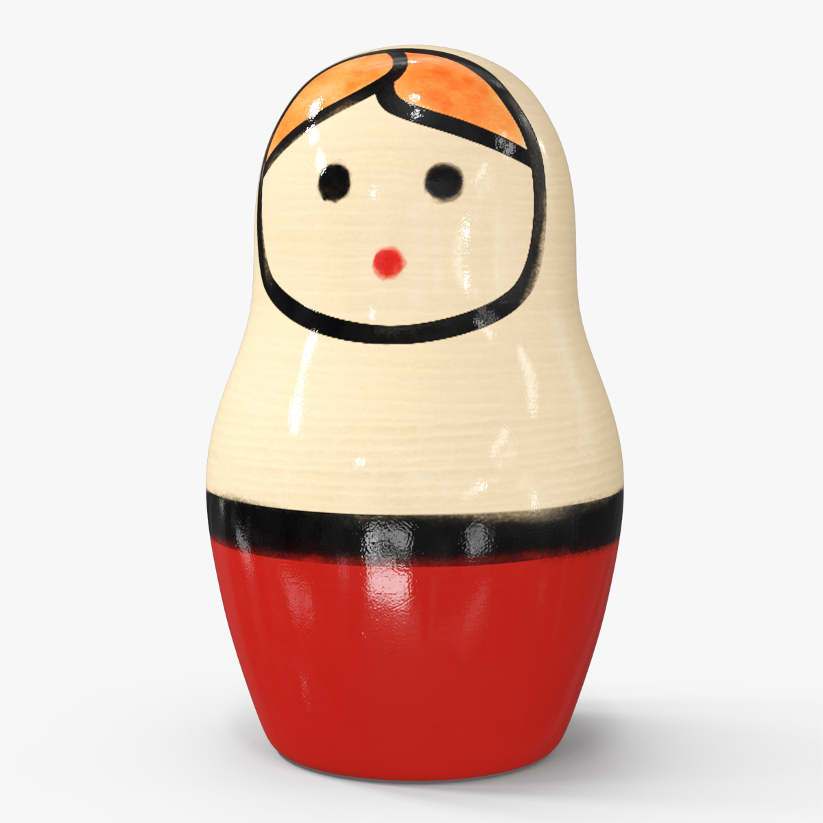 Wooden Nesting Doll 3D model preview