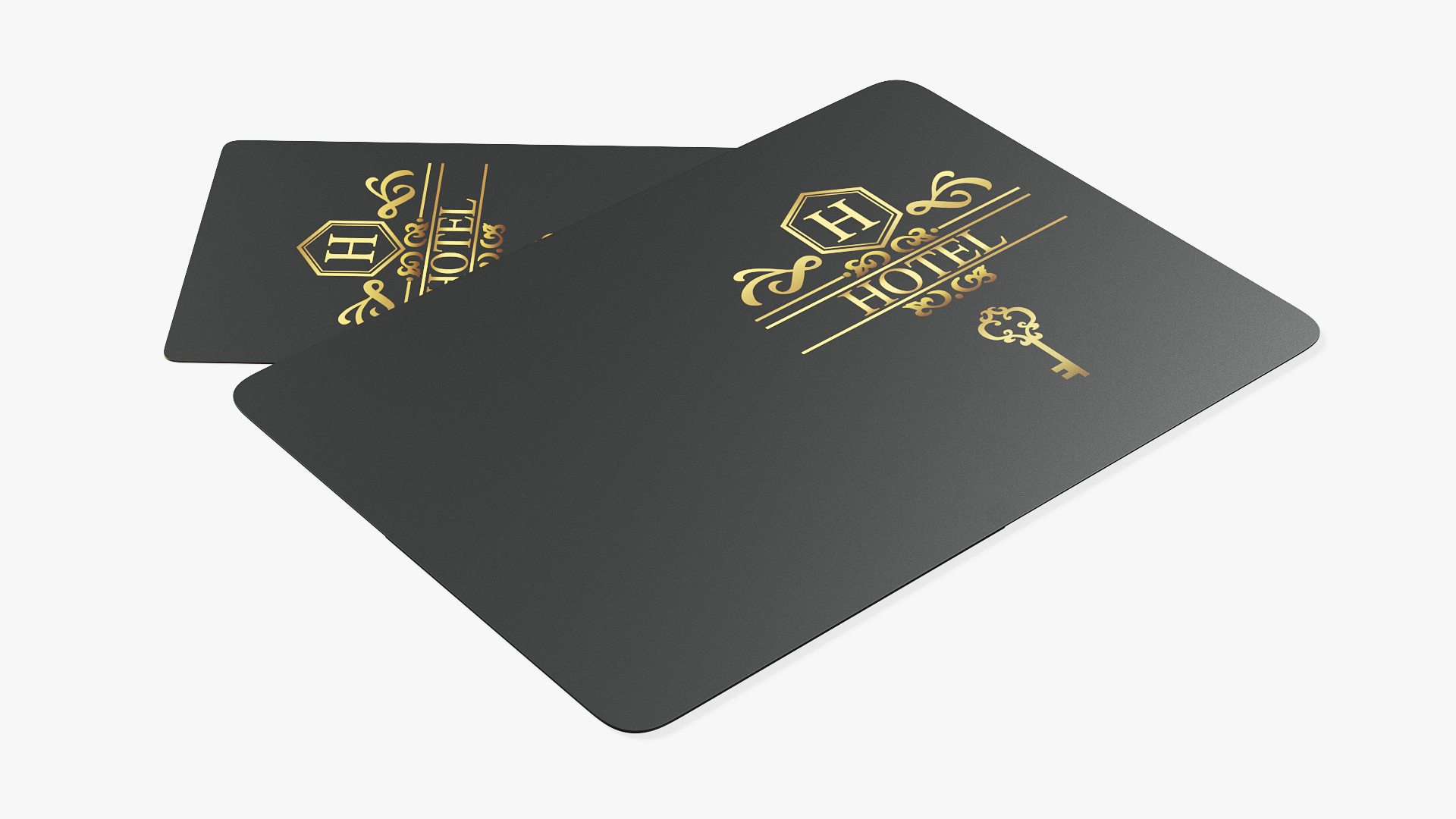 3D model Hotel Key Card Black Open