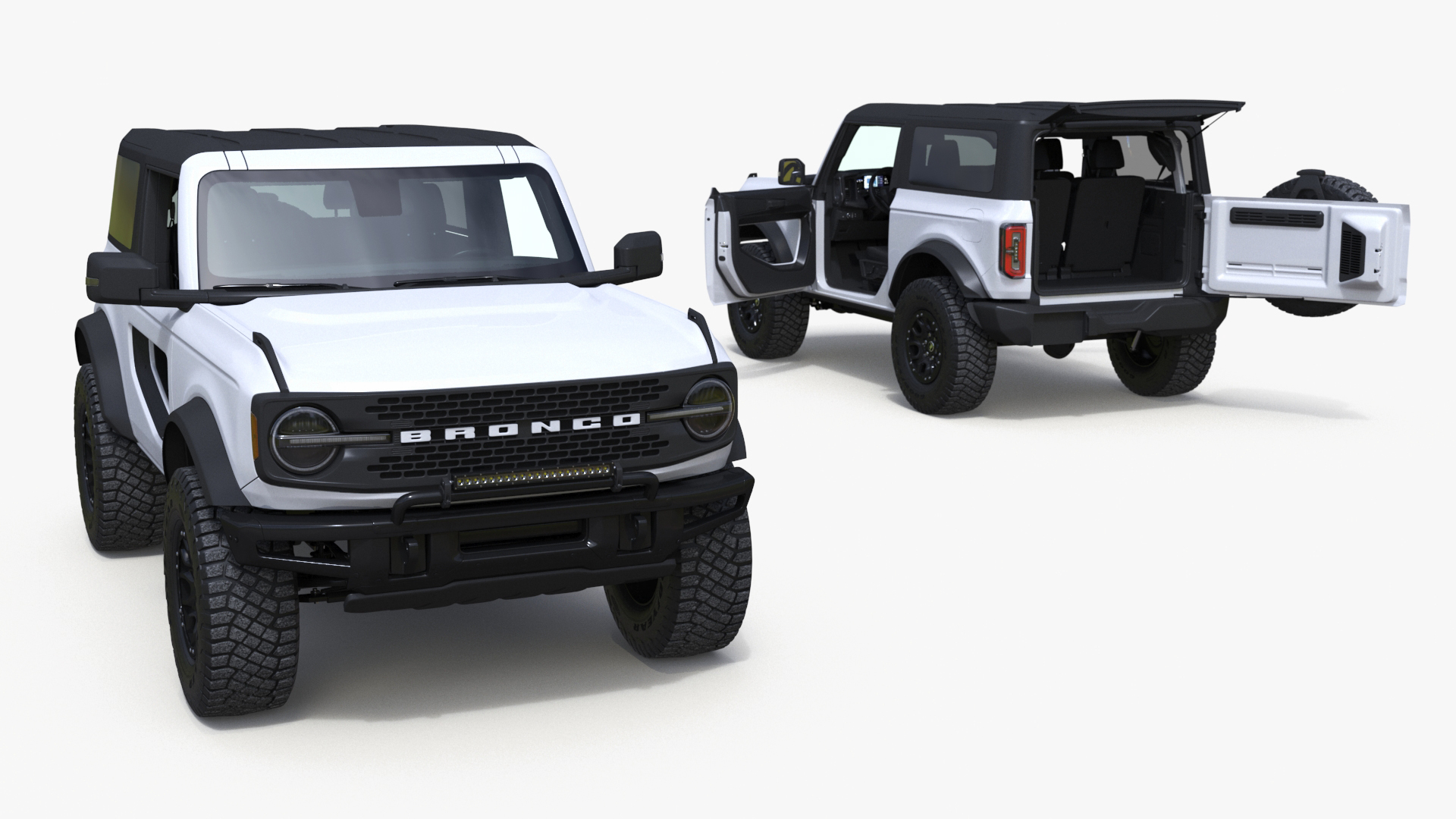 Ford Bronco Two Door SUV Oxford White 3D