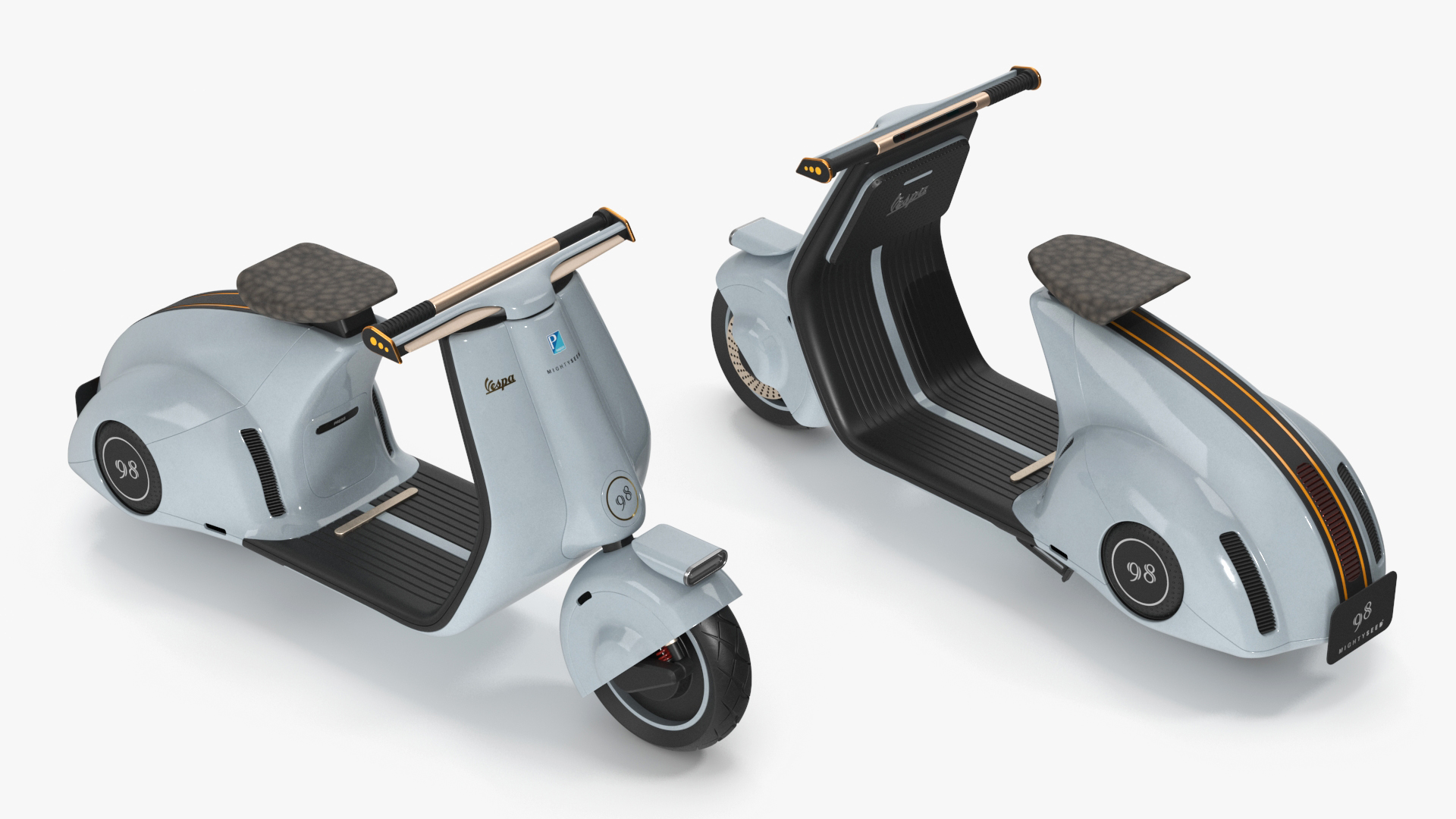 3D Concept Electric Scooter Vespa 98 Blue model