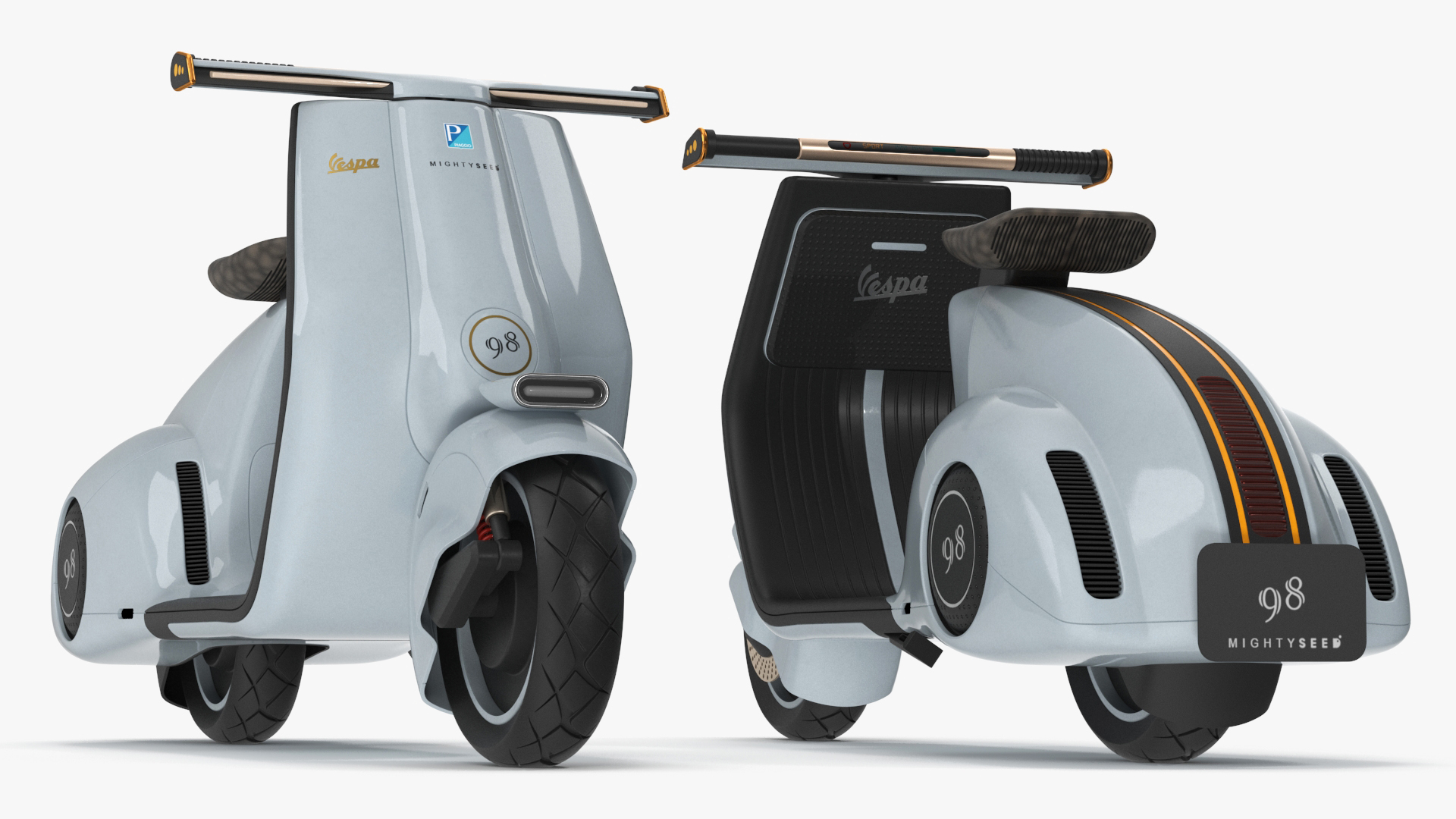 3D Concept Electric Scooter Vespa 98 Blue model