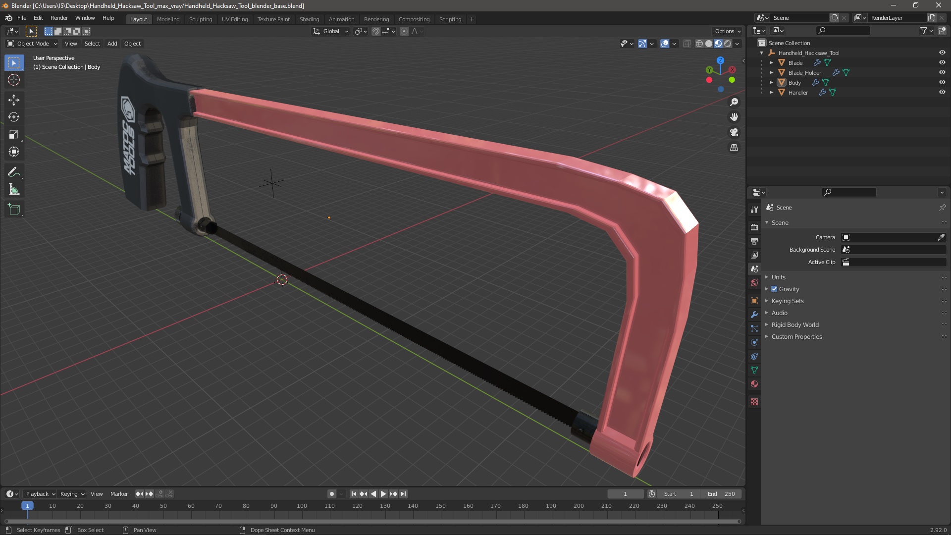 3D Handheld Hacksaw Tool
