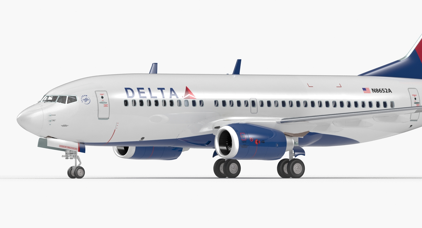 3D Boeing 737 700 with Interior Delta Air Lines Rigged