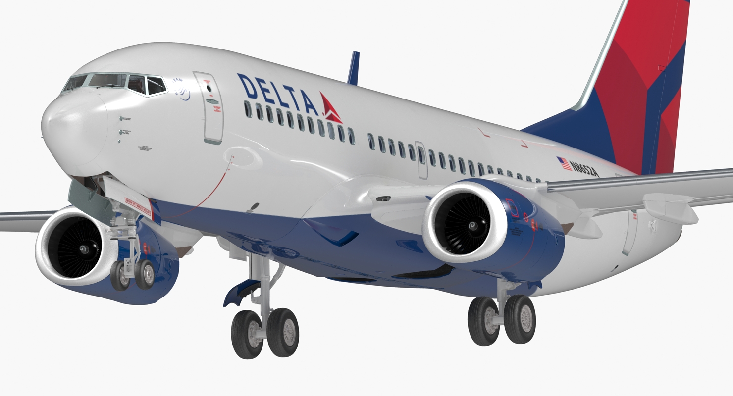 3D Boeing 737 700 with Interior Delta Air Lines Rigged