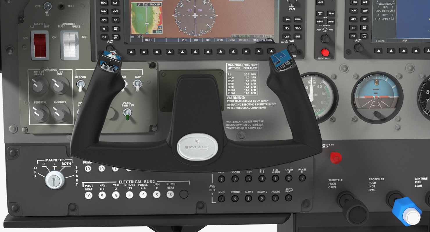 3D Light Airplane Control Panel model