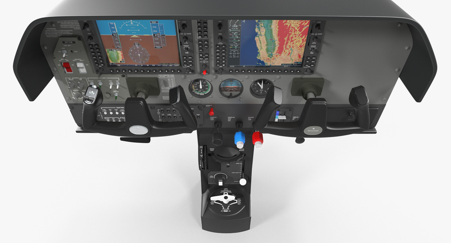 3D Light Airplane Control Panel model