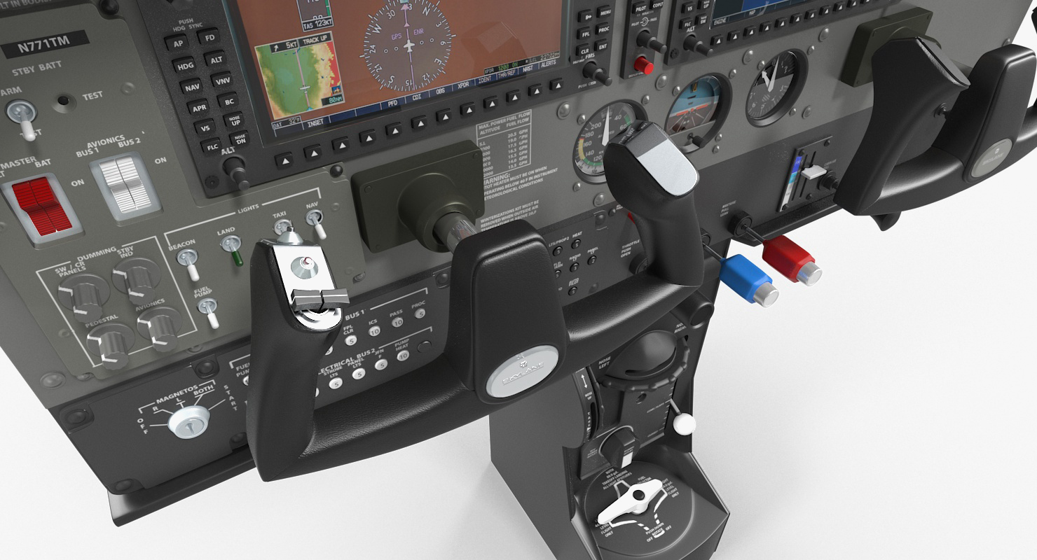 3D Light Airplane Control Panel model