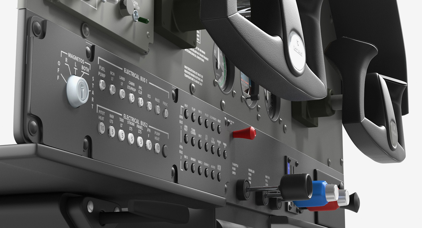 3D Light Airplane Control Panel model