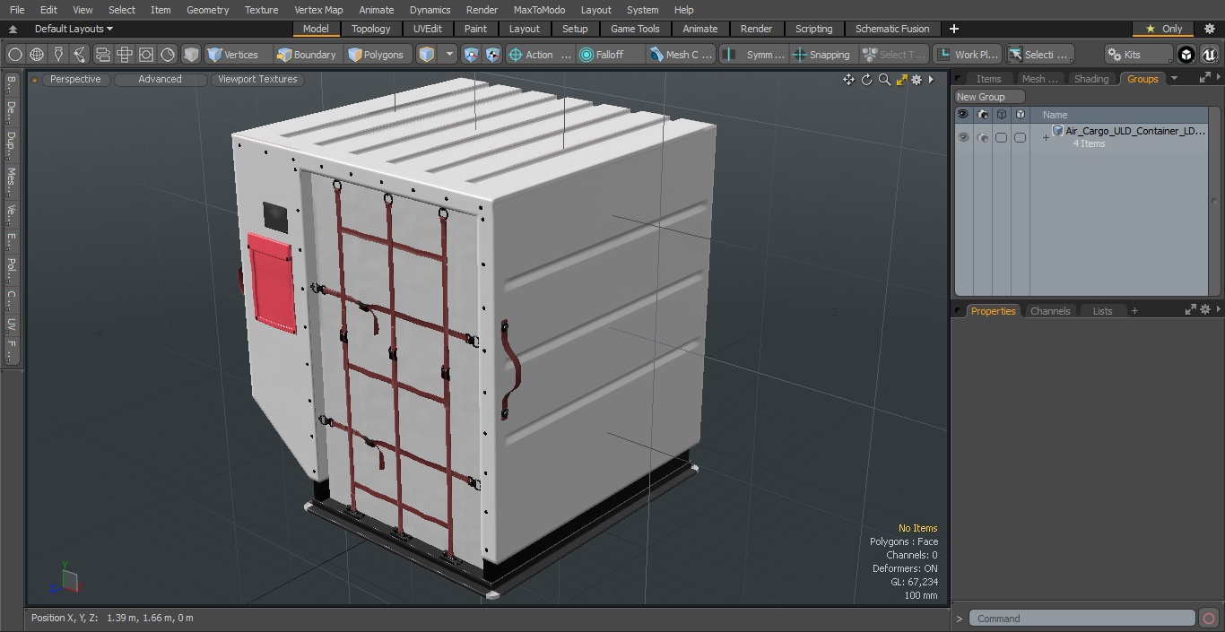 Air Cargo ULD Container LD 2 White 3D model