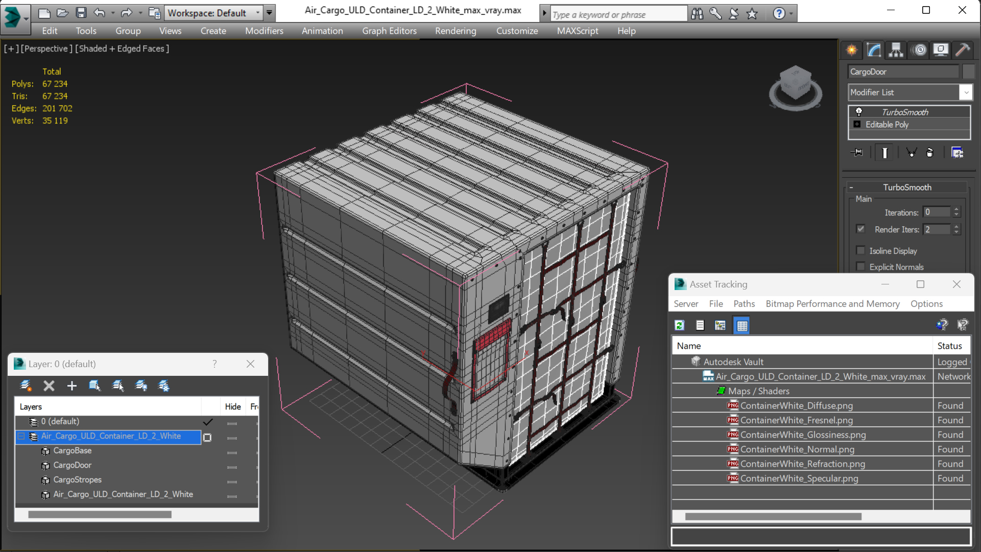 Air Cargo ULD Container LD 2 White 3D model