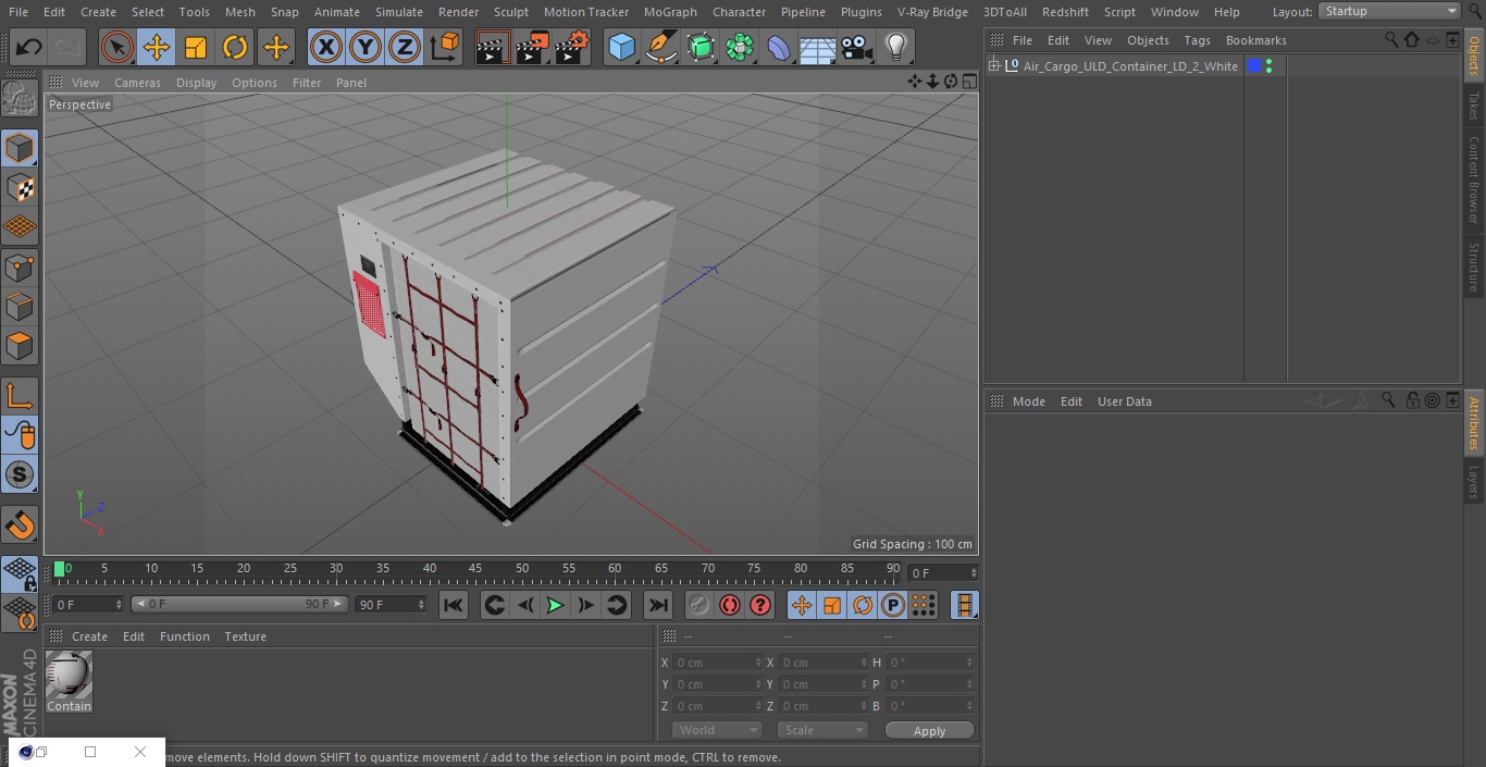 Air Cargo ULD Container LD 2 White 3D model