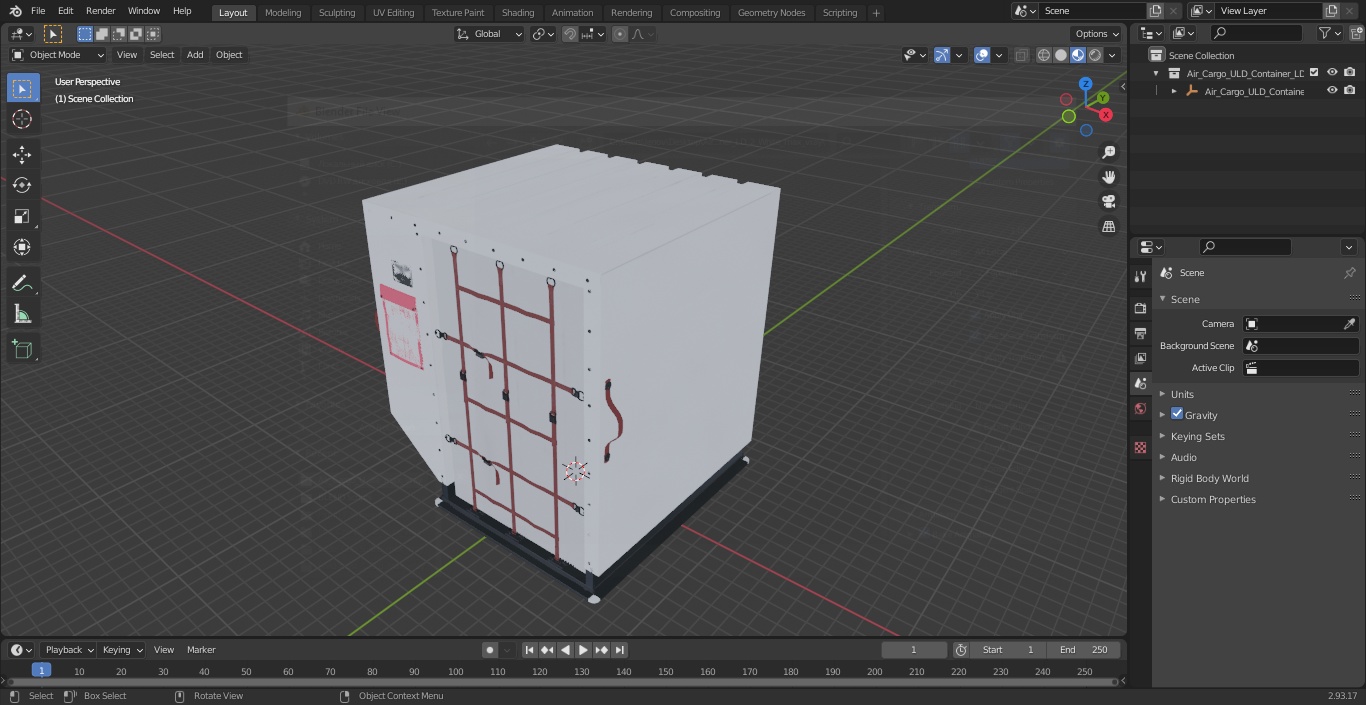 Air Cargo ULD Container LD 2 White 3D model