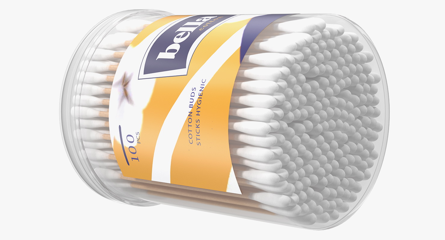 3D Cotton Buds Round Box