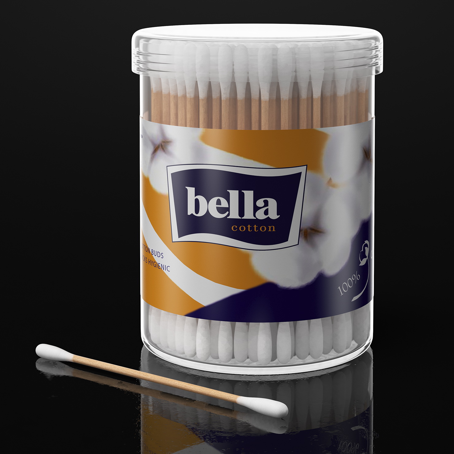 3D Cotton Buds Round Box