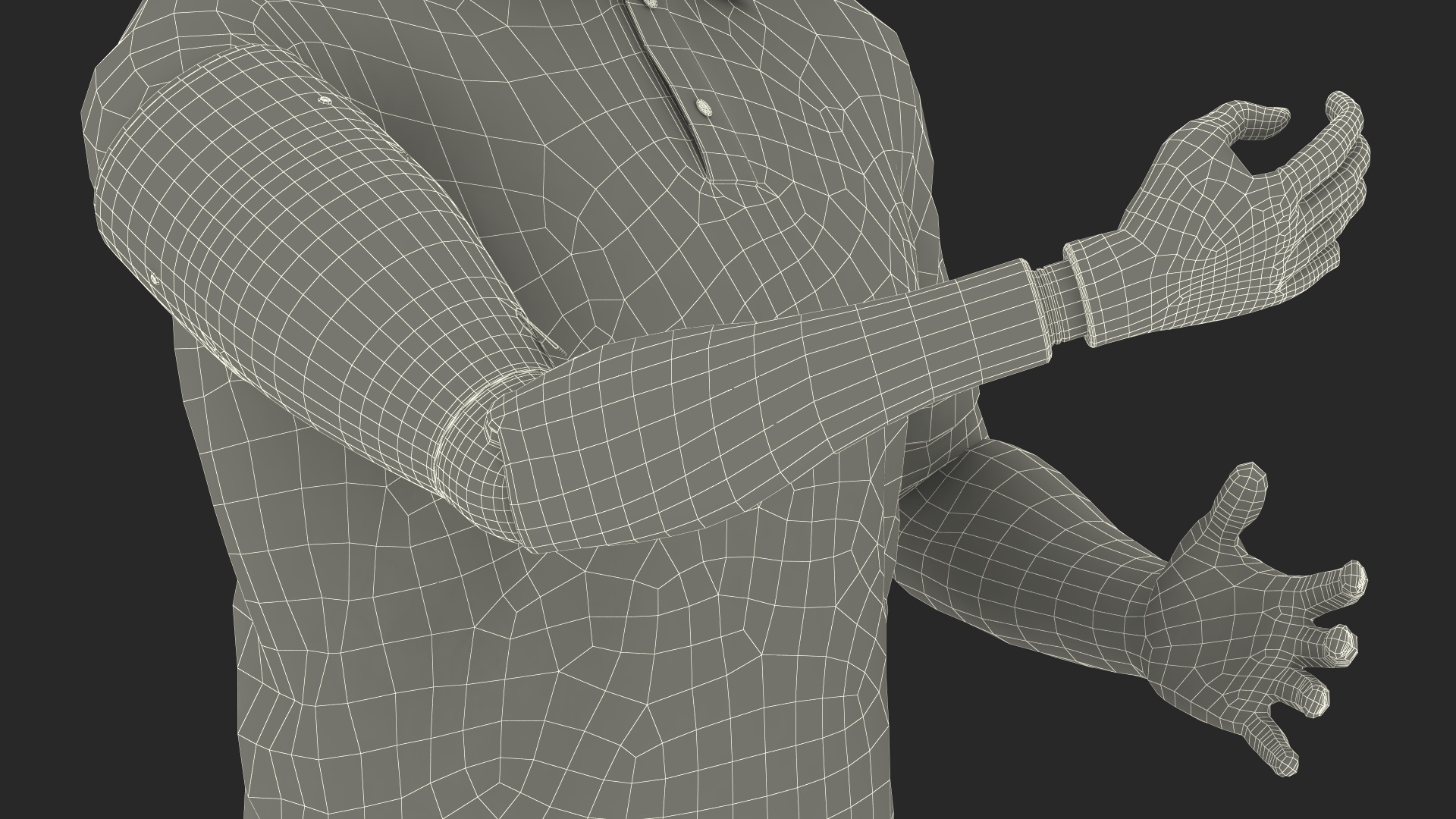 Man with Prosthetic Arm Fur Rigged 3D model