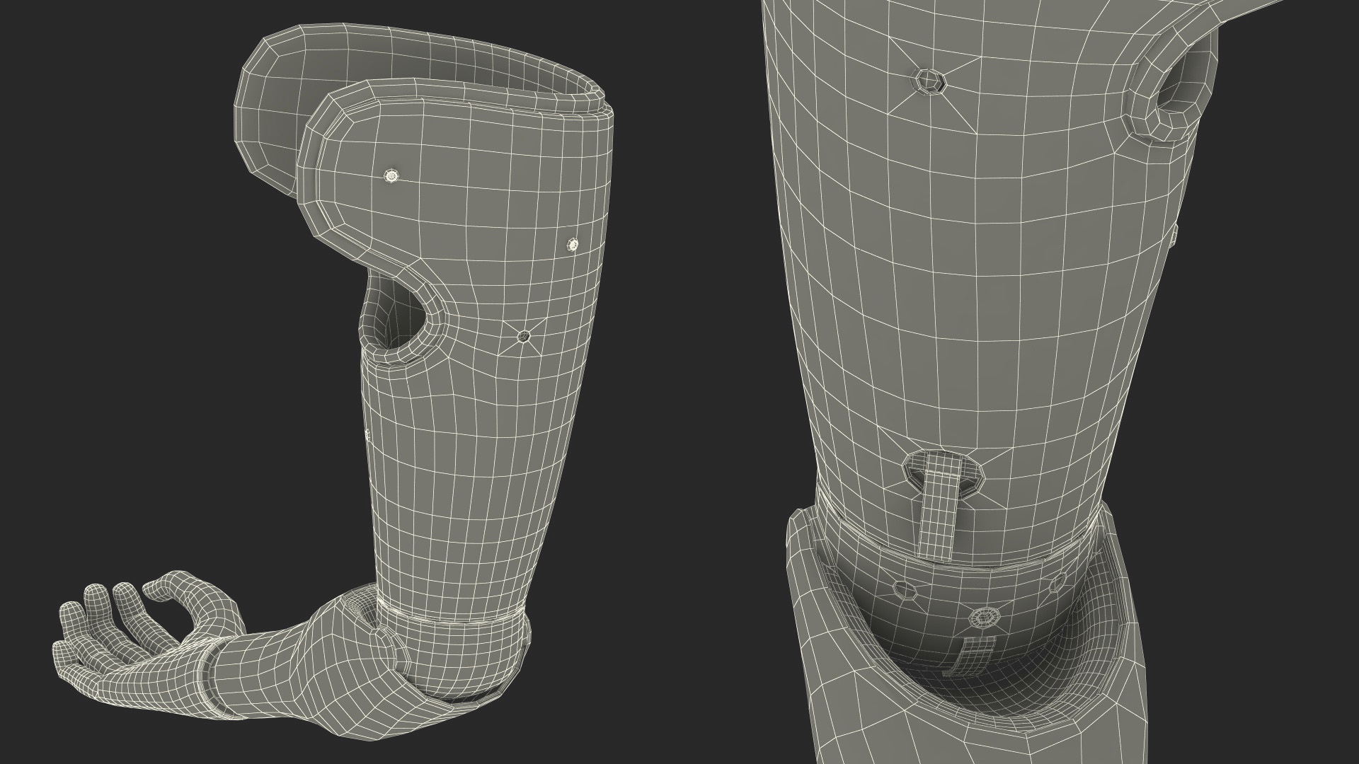 Man with Prosthetic Arm Fur Rigged 3D model