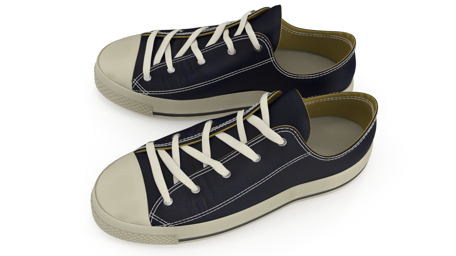 3D Mens Canvas Sneakers Low Top Lace Up
