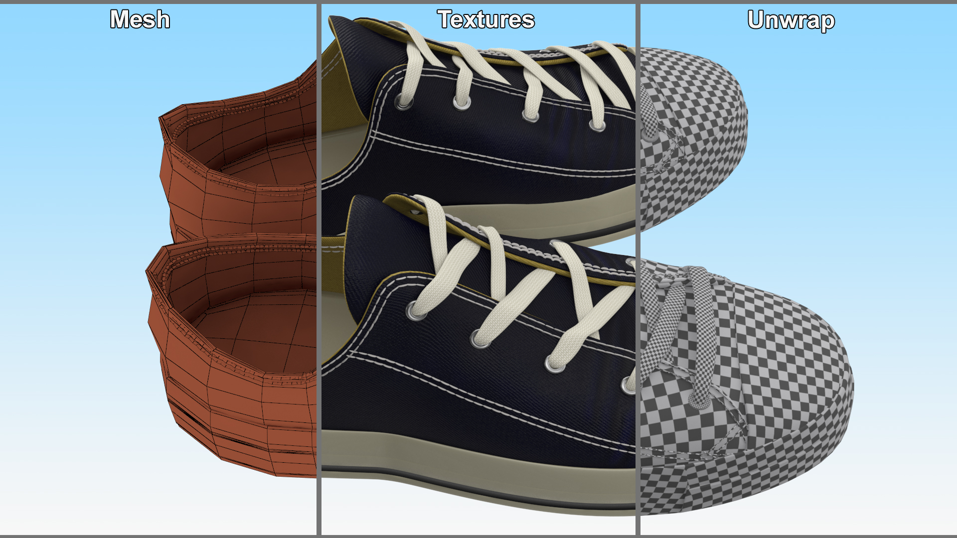 3D Mens Canvas Sneakers Low Top Lace Up