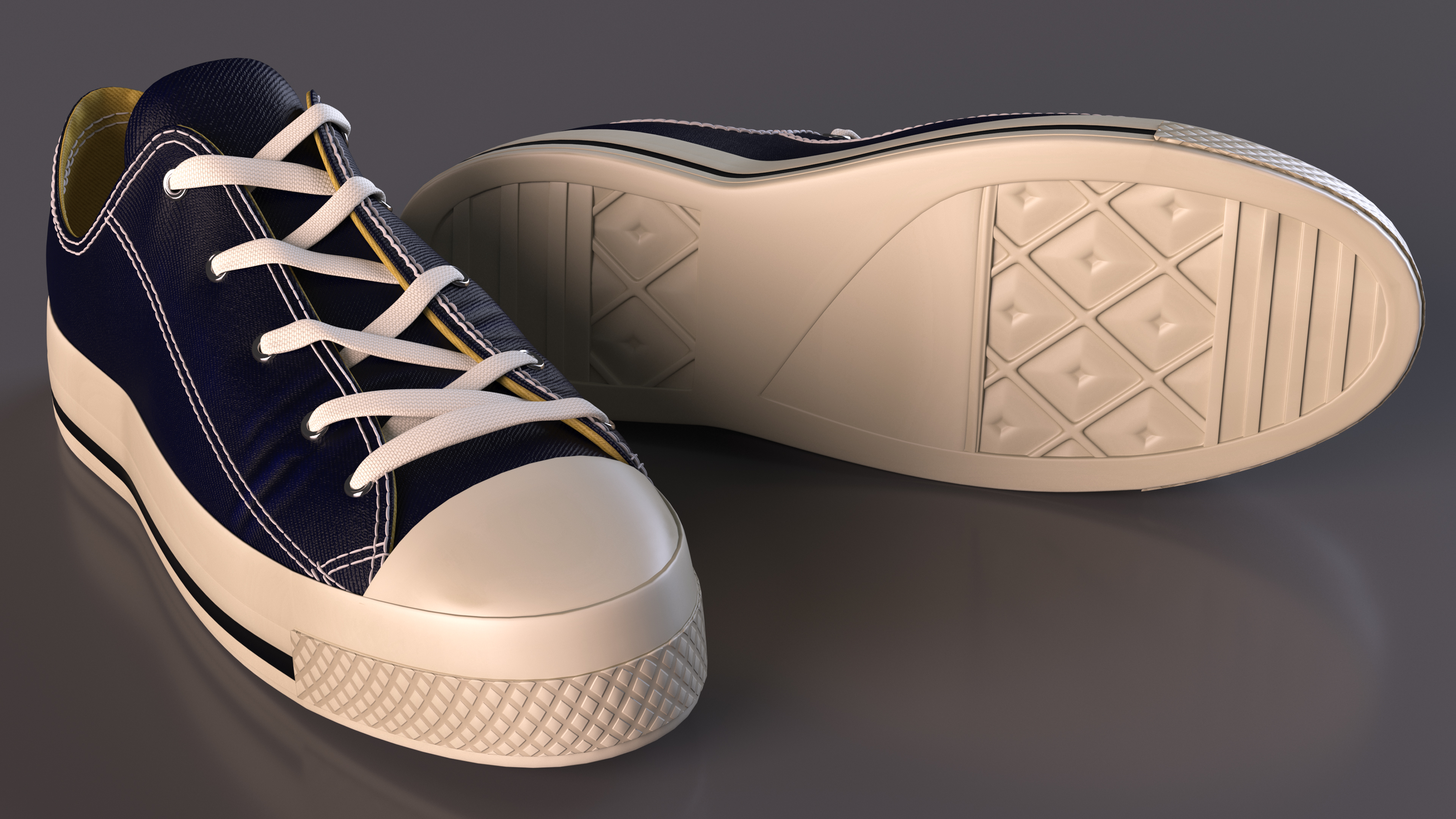 3D Mens Canvas Sneakers Low Top Lace Up