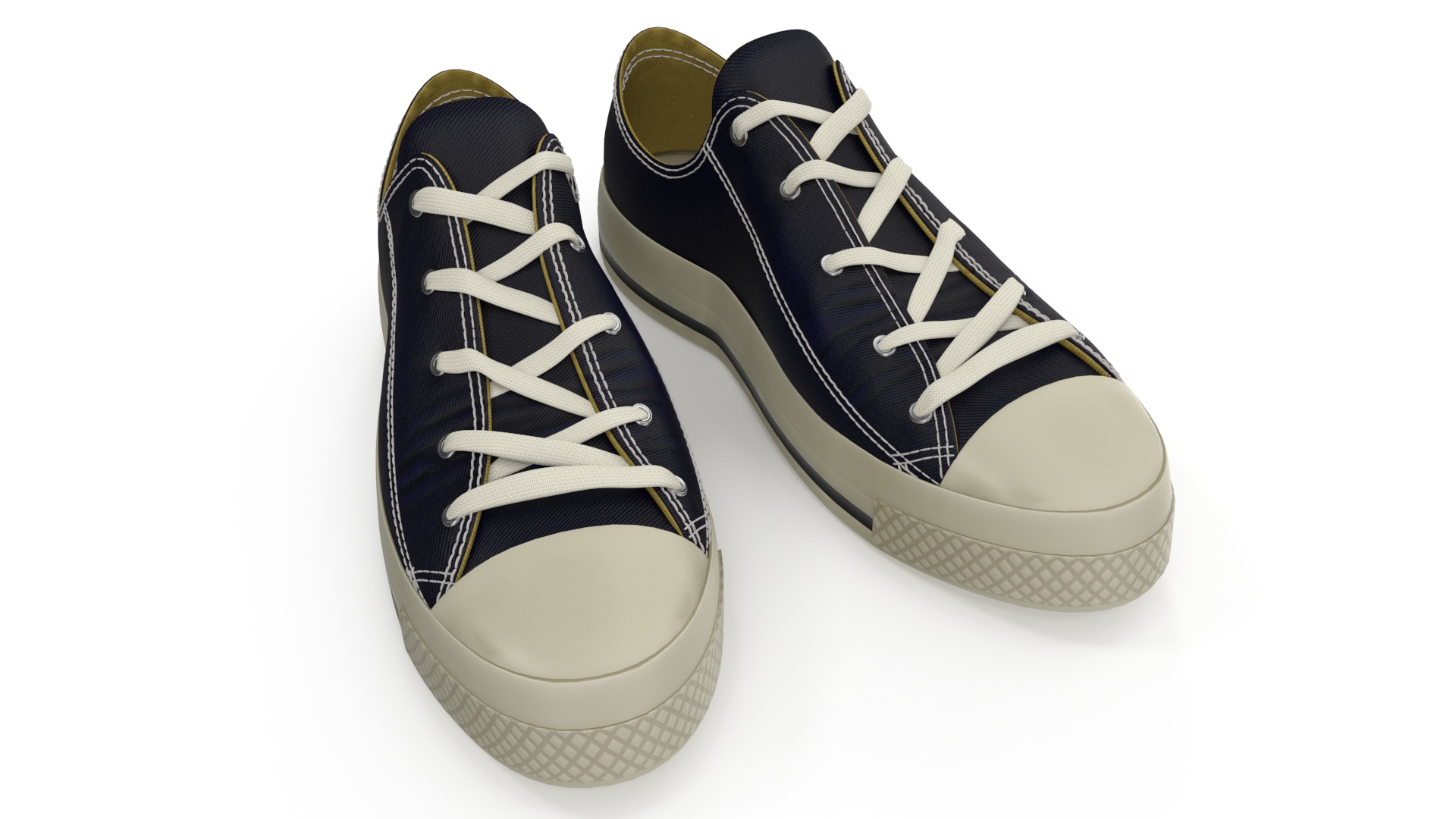 3D Mens Canvas Sneakers Low Top Lace Up