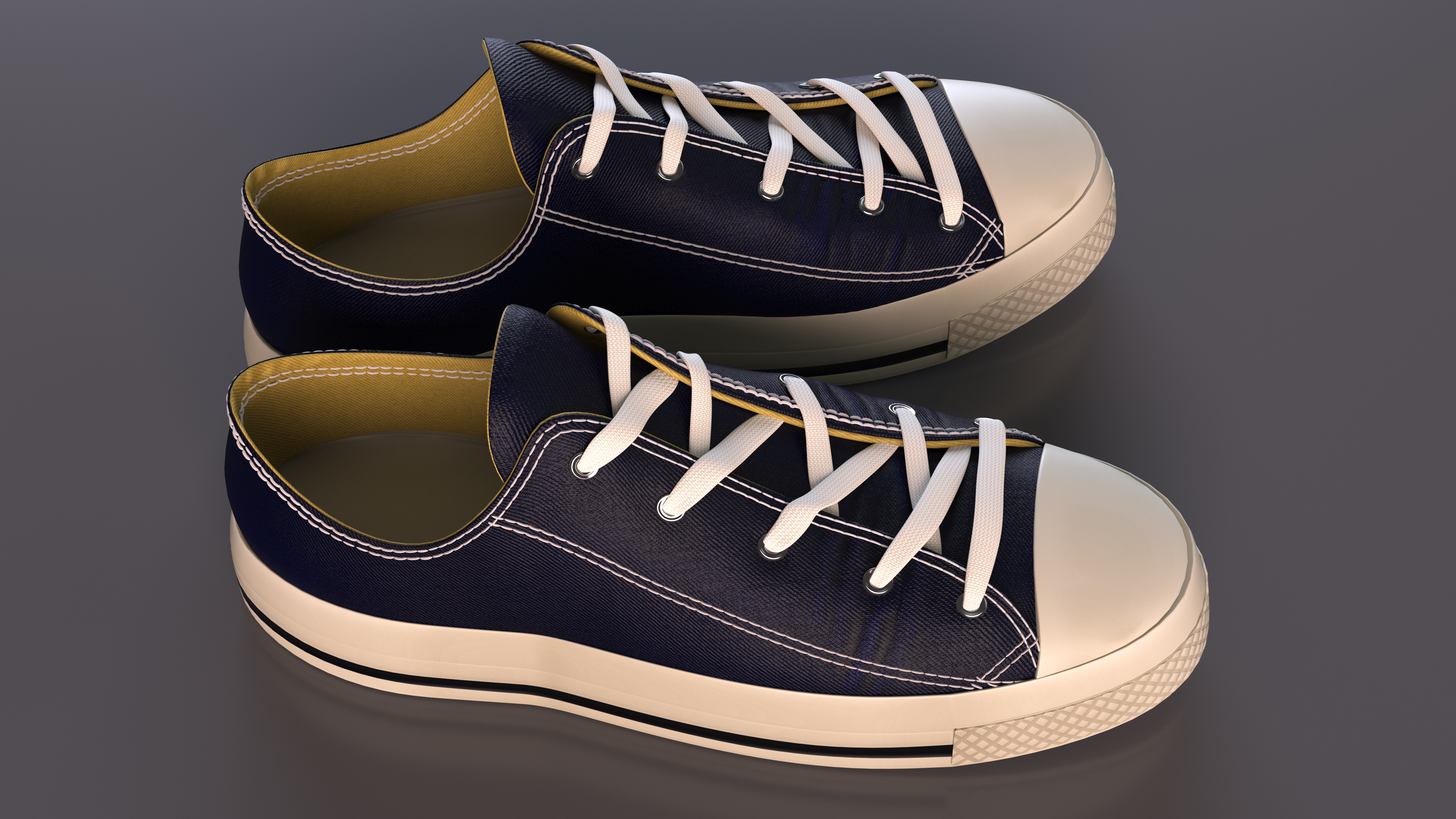 3D Mens Canvas Sneakers Low Top Lace Up